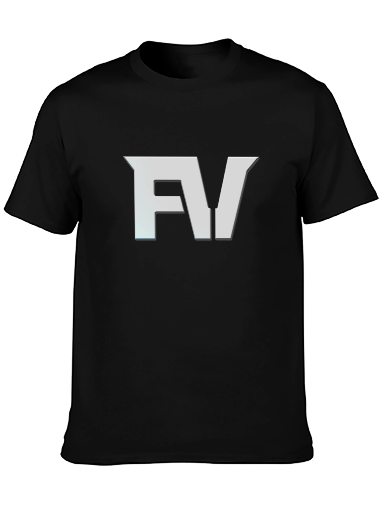 Black FV Logo Black T-Shirt - Modern Graphic Tee view 3