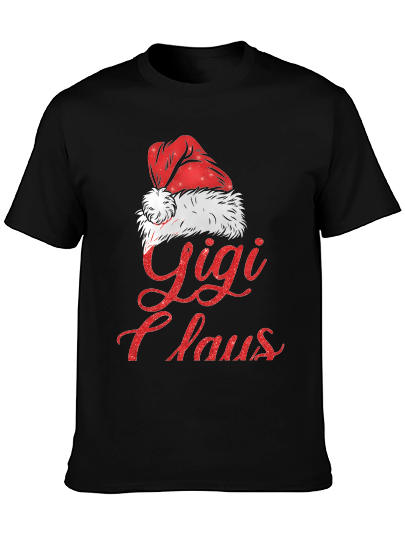 Black Gigi Claus Christmas Graphic Tee Shirt view 3