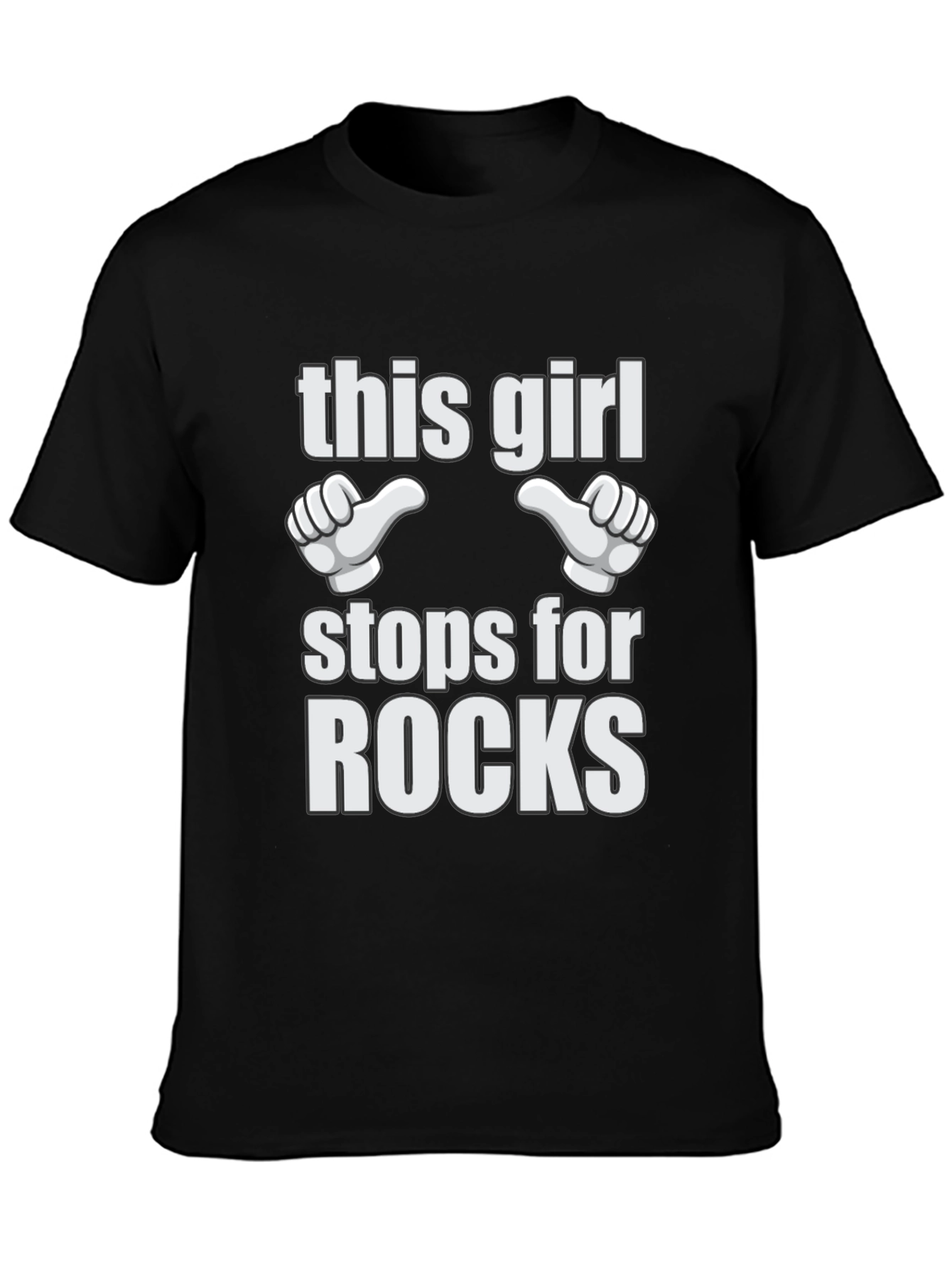 Black This Girl Stops for Rocks T-Shirt Funny Rockhounding Tee view 3