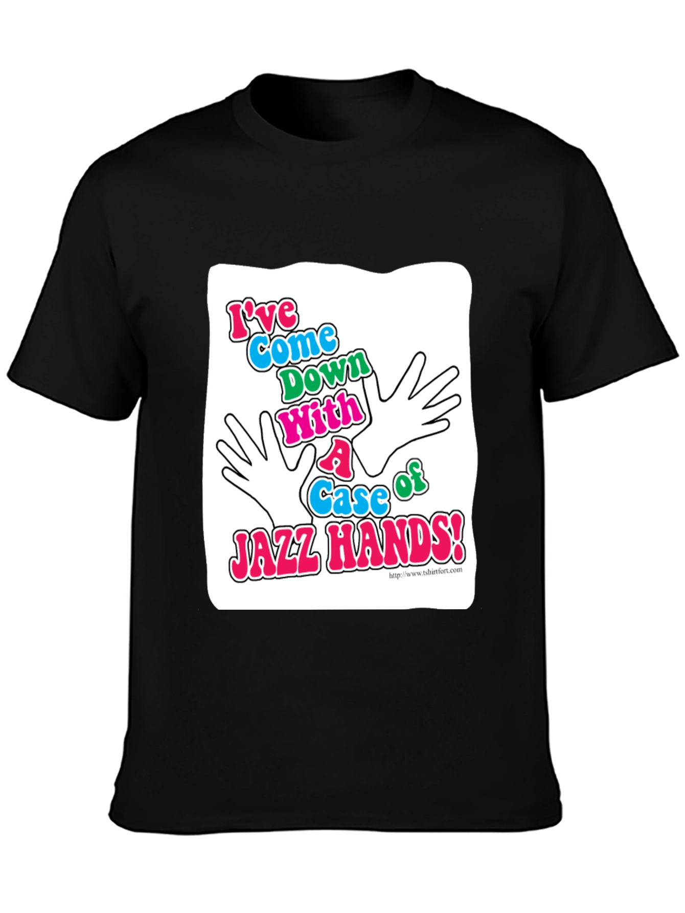 Black Jazz Hands Graphic T-Shirt - Black Cotton Tee view 3