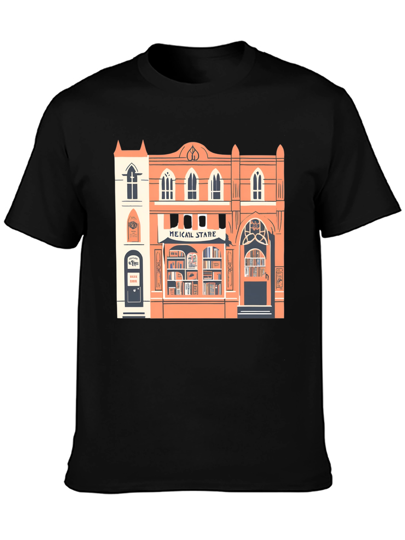 Black Bookstore Graphic Tee - Stylish Unisex T-Shirt view 3