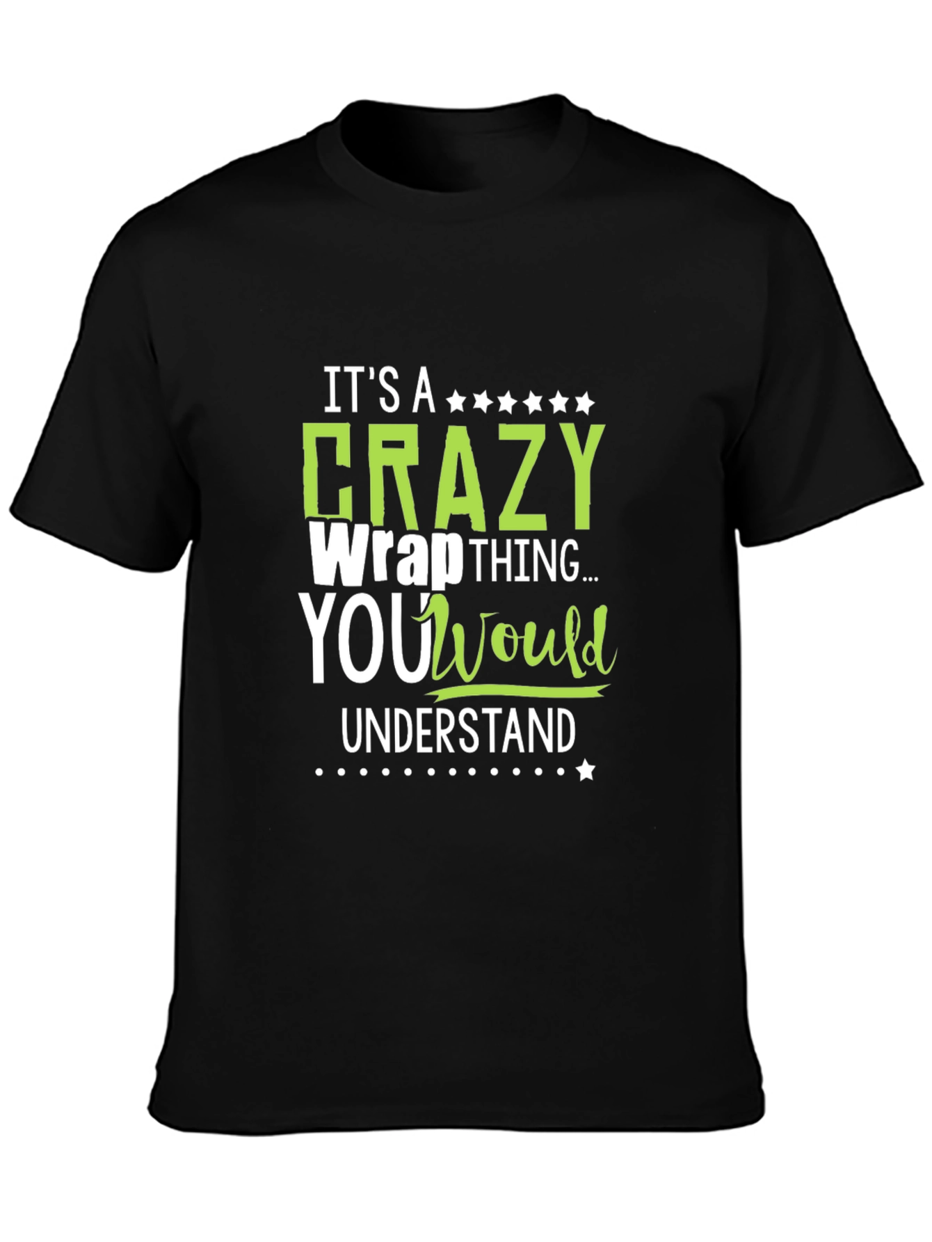 Black Crazy Wrap Thing T-Shirt - Funny Graphic Tee view 3