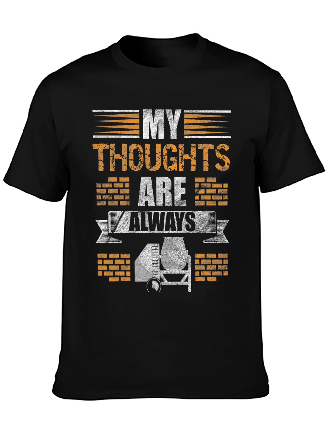 Black Construction Worker Humor T-Shirt: Always on the Job view 3