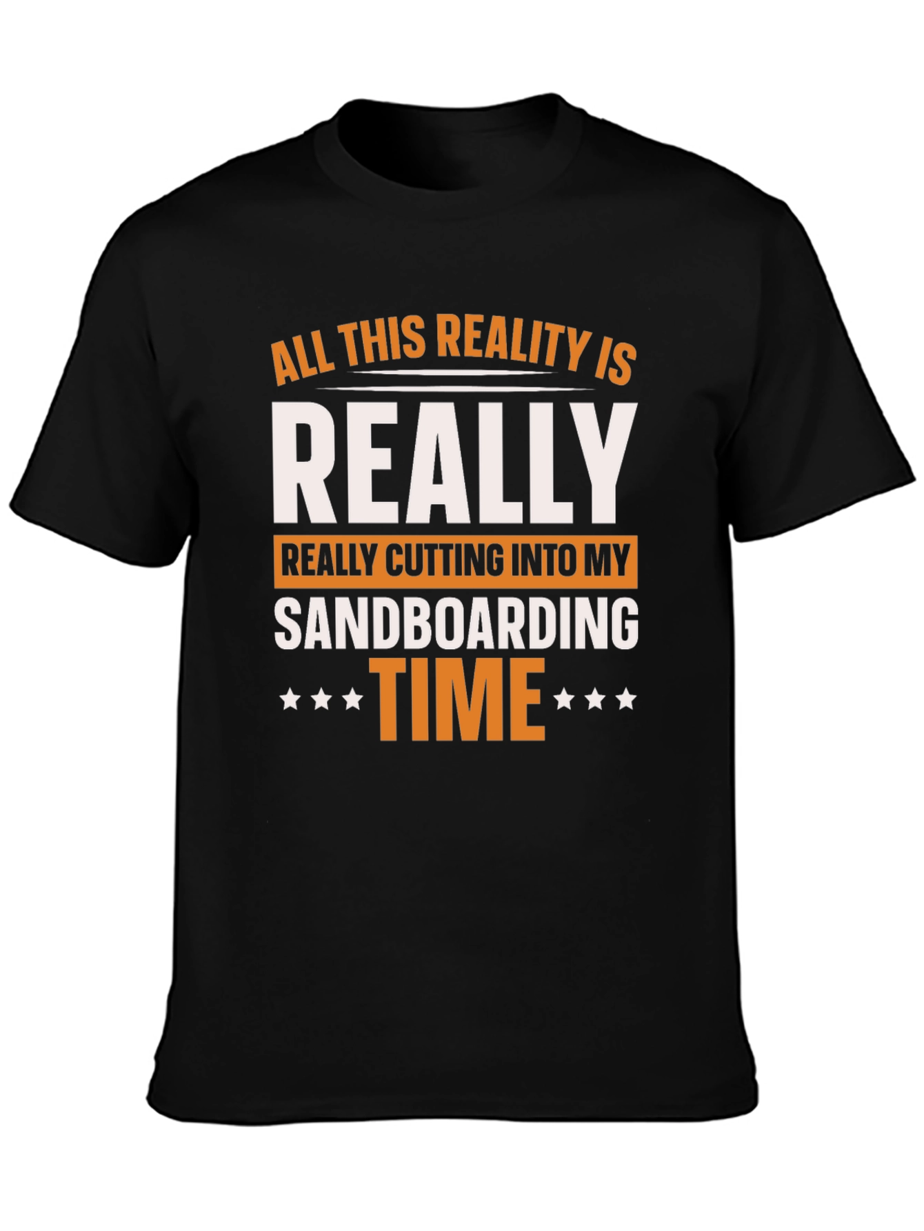 Black Sandboarding Time Graphic Tee view 3