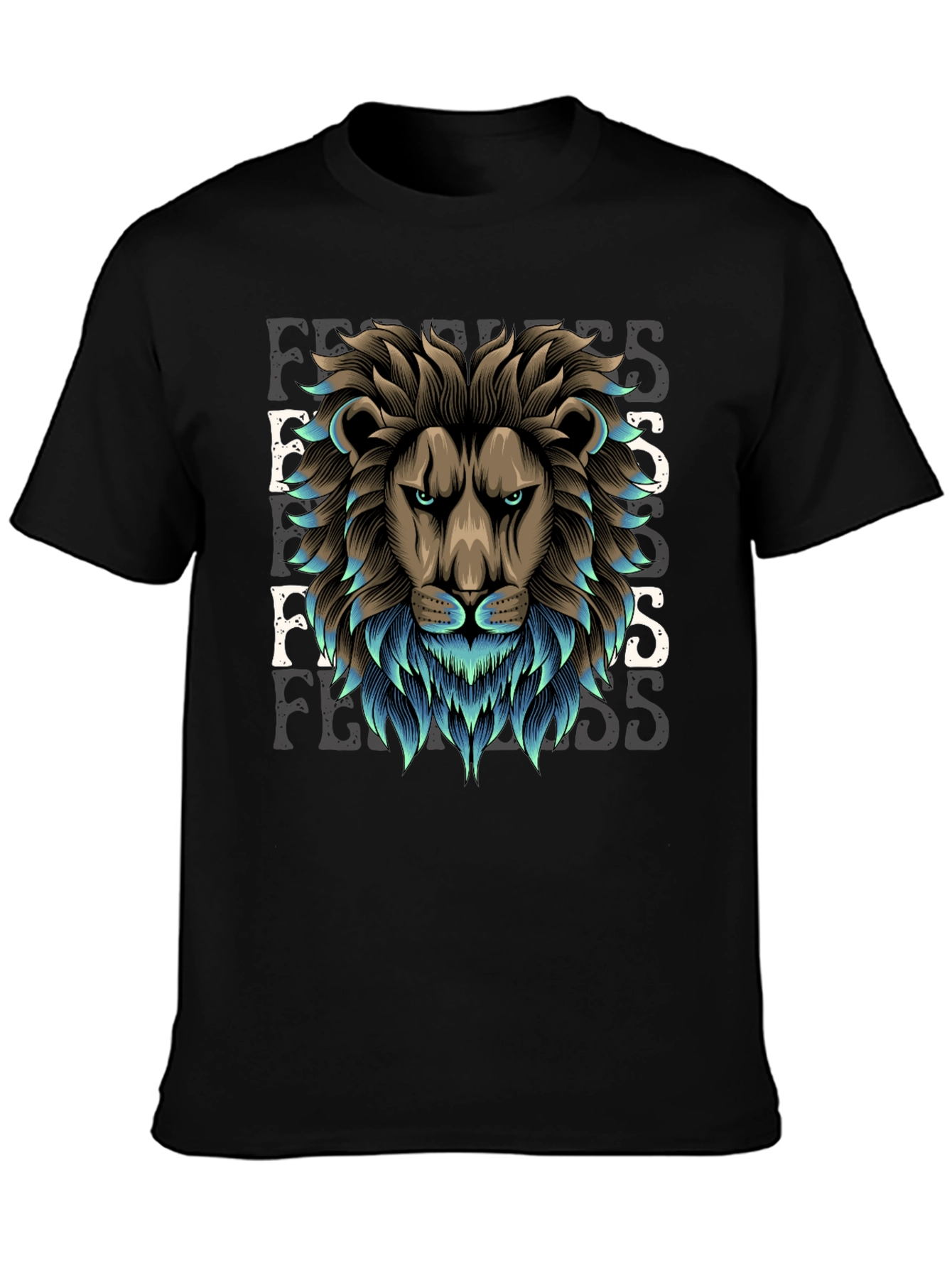 Black Lion Fearless Graphic Tee - Premium Cotton Blend view 3