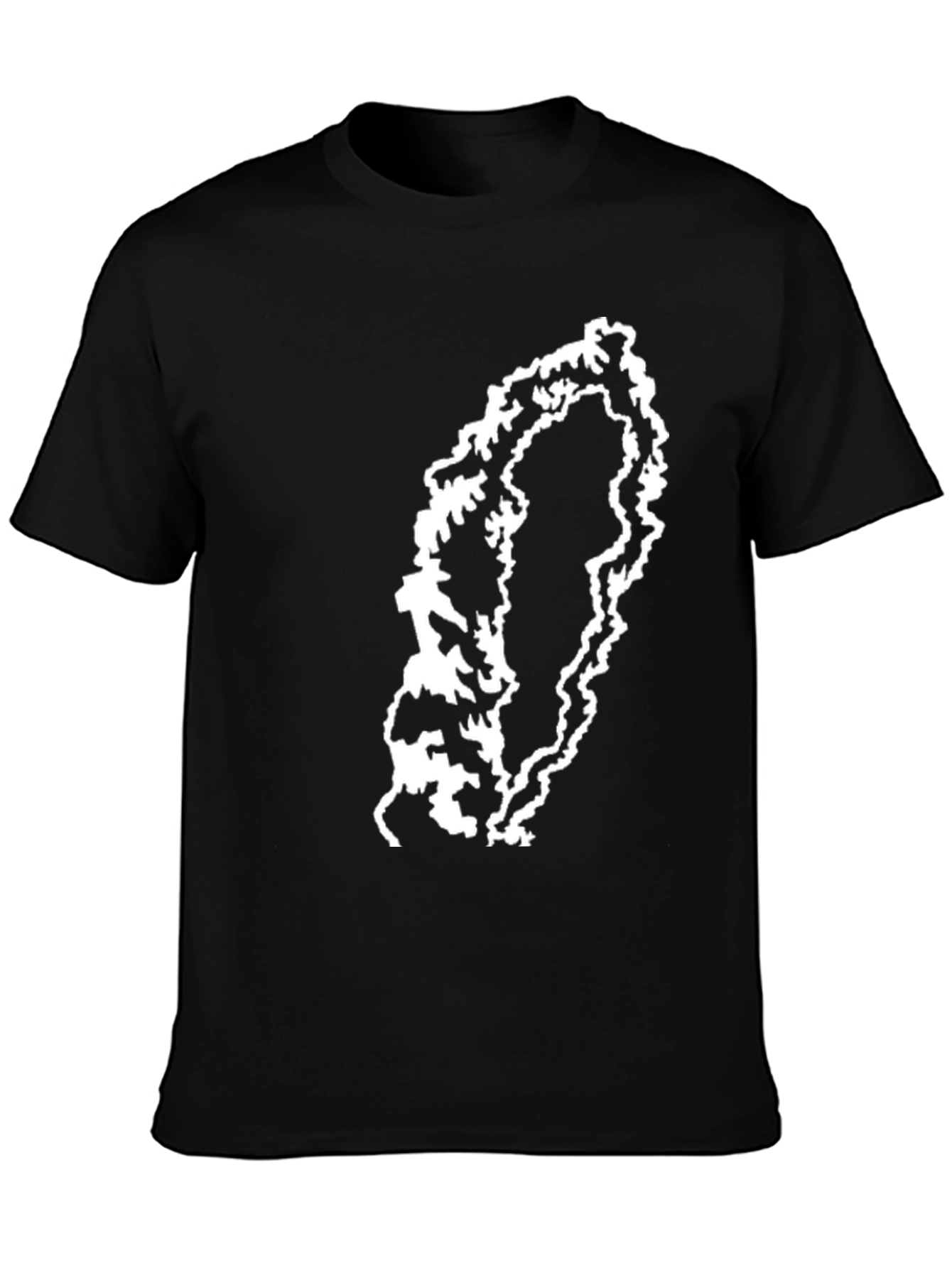 Black Abstract Graphic Print T-Shirt - Modern Style view 3