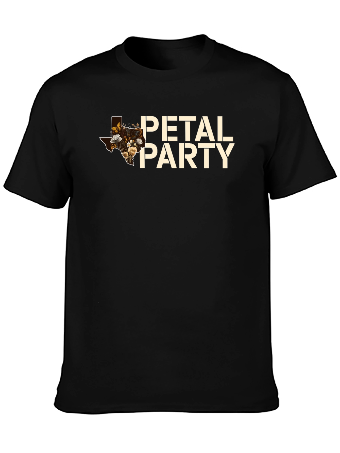 Black Petal Party Black Graphic Tee view 3