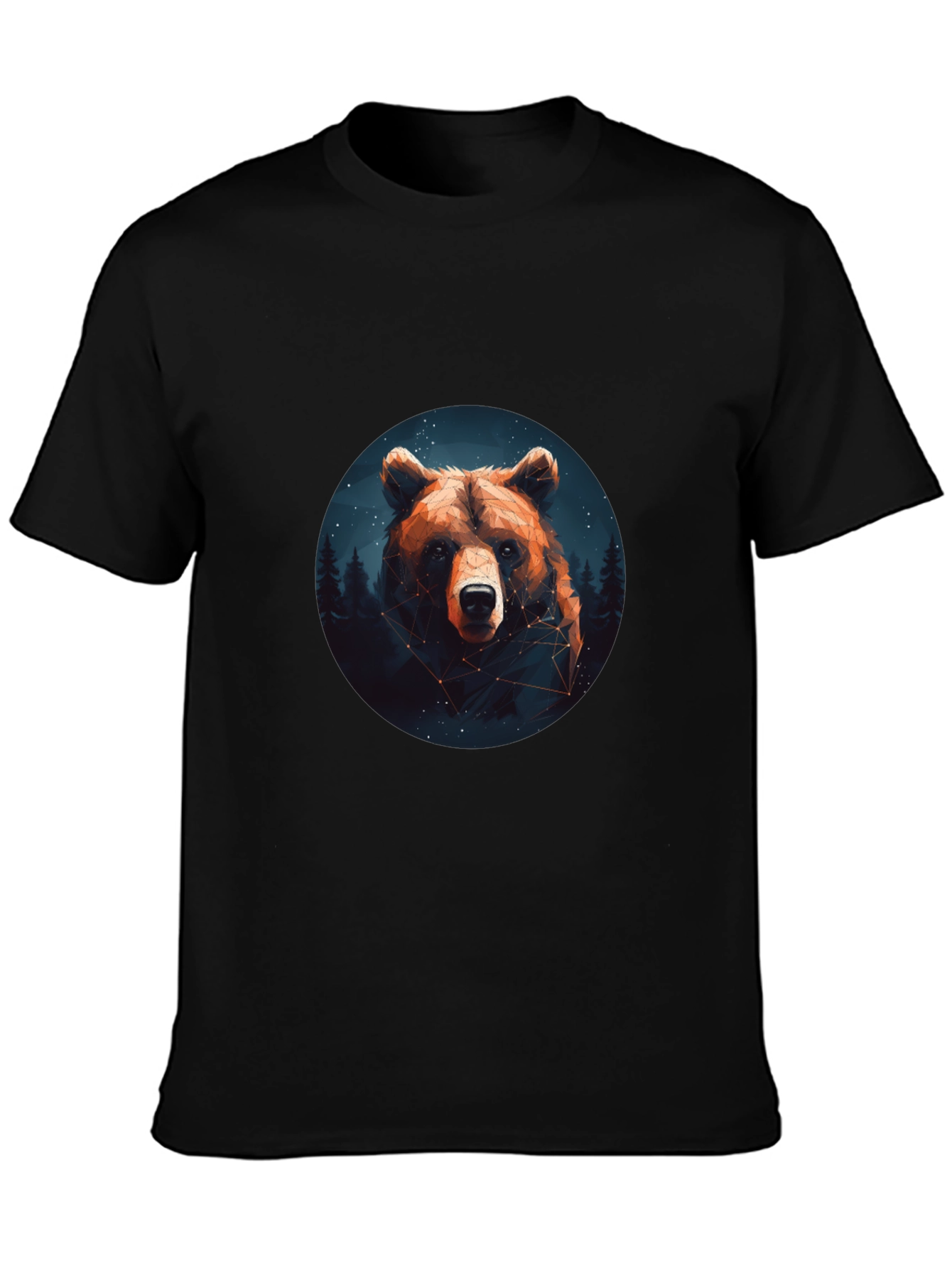 Black Bear Constellation Graphic Black T-Shirt view 3