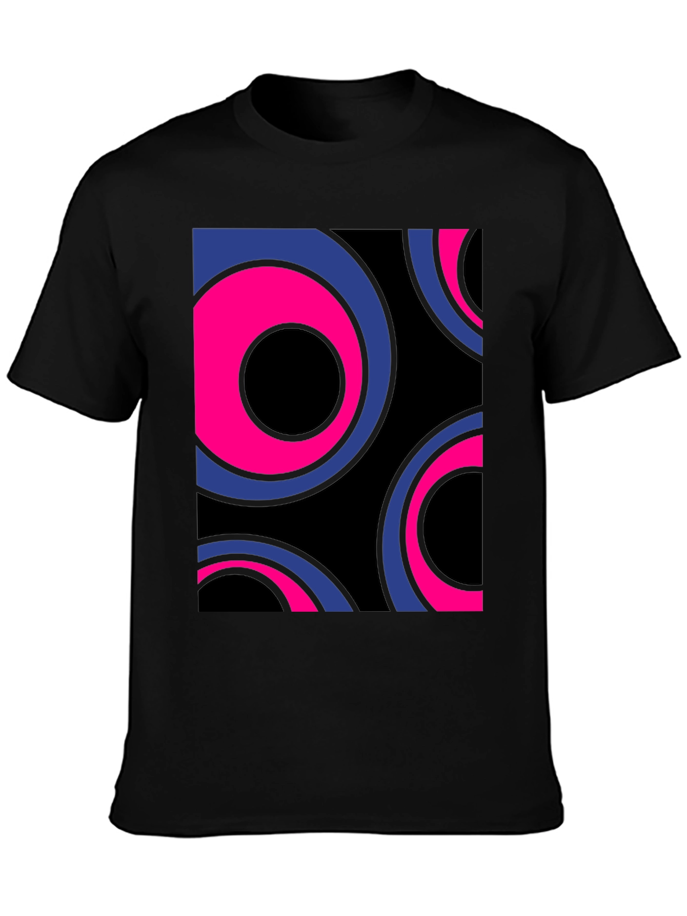 Black Retro Circle Graphic Tee - Bold Style view 3