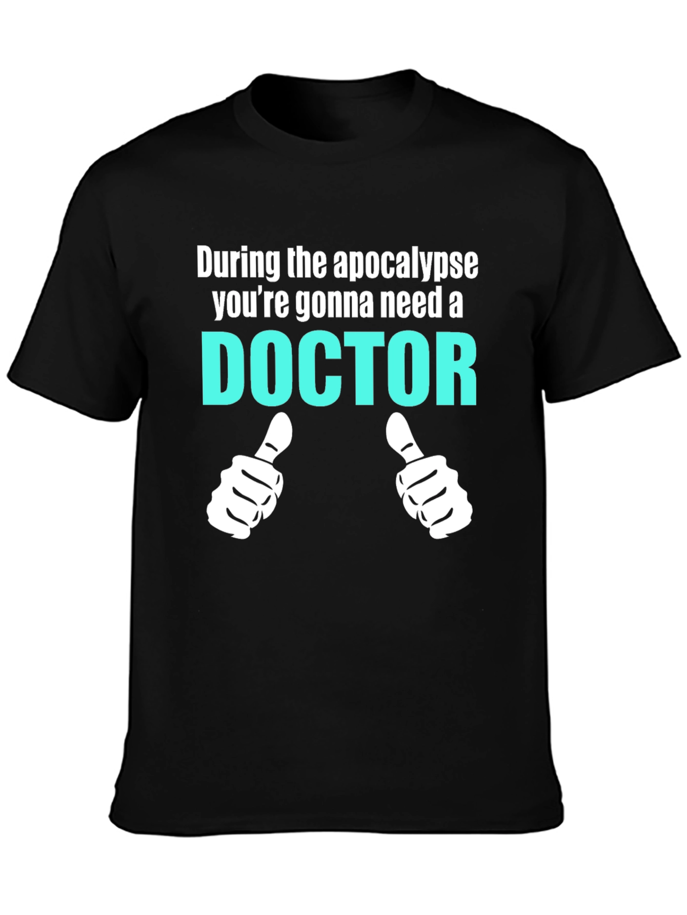 Black Apocalypse Doctor T-Shirt Funny Novelty Tee view 3