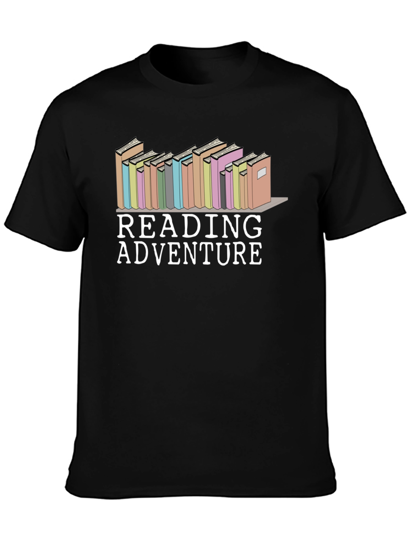 Black Reading Adventure Graphic T-Shirt view 3