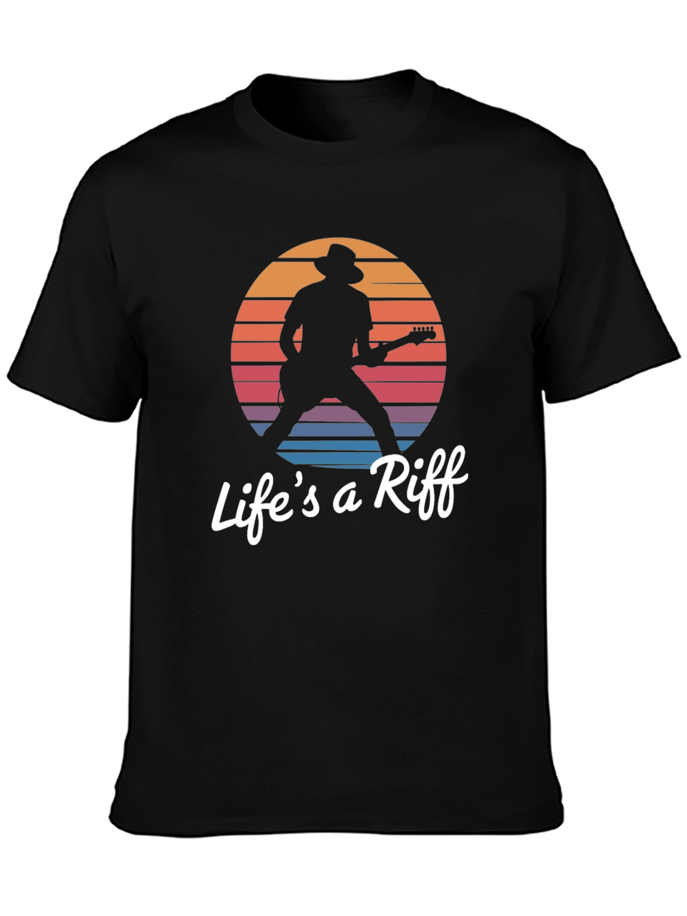 Black Life's a Riff Graphic Tee - Music Lover T-Shirt view 3