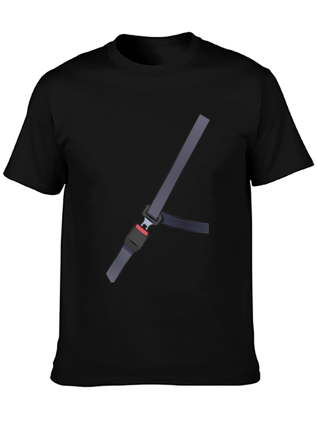 Black Seatbelt Illusion T-Shirt - Funny Safety Tee view 3