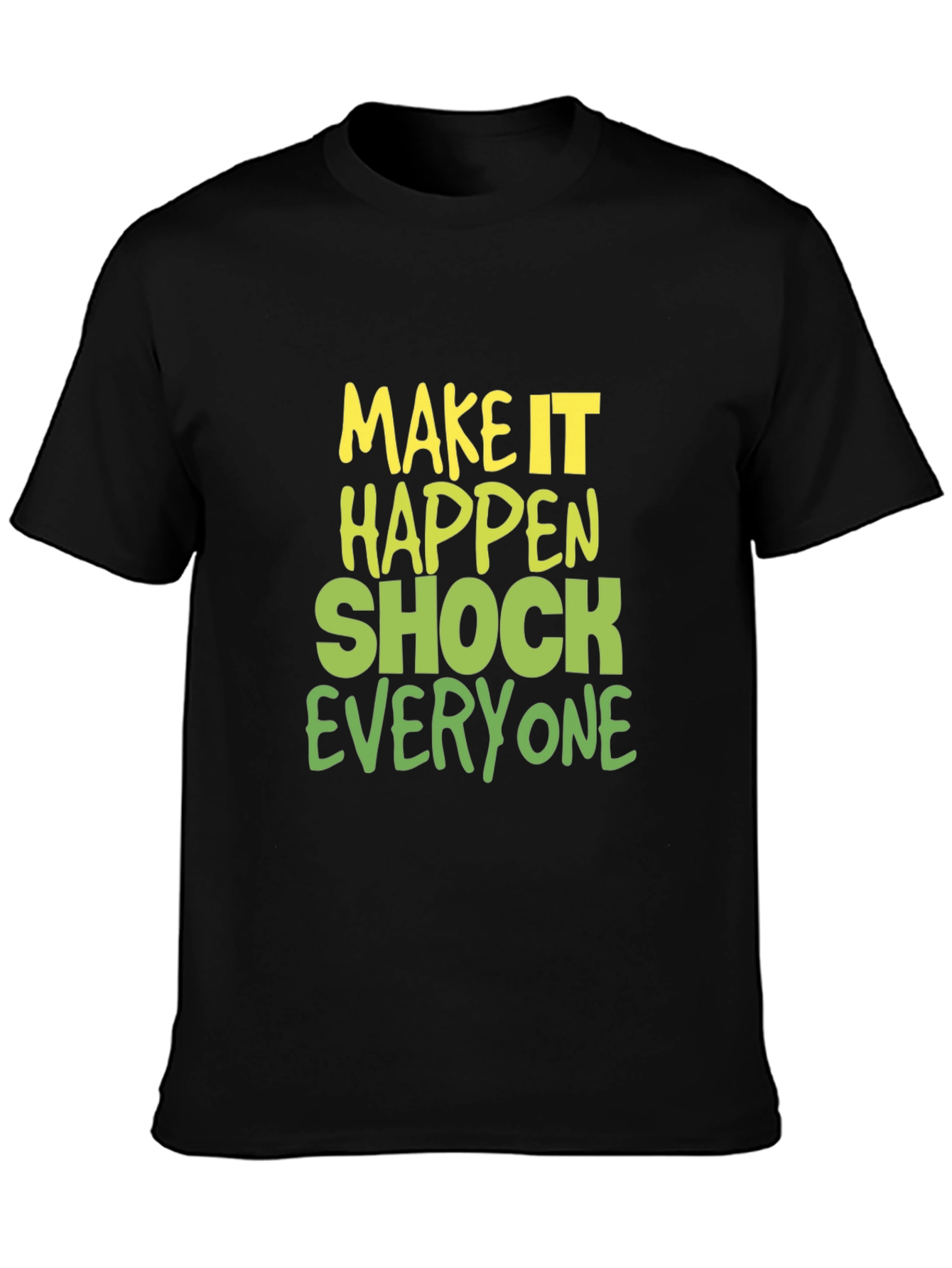 Black Make it Happen Graphic Tee - Black Cotton Blend view 3