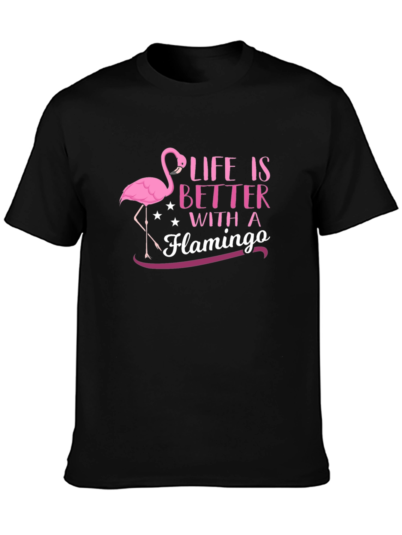 Black Life is Better with a Flamingo Graphic Tee view 3