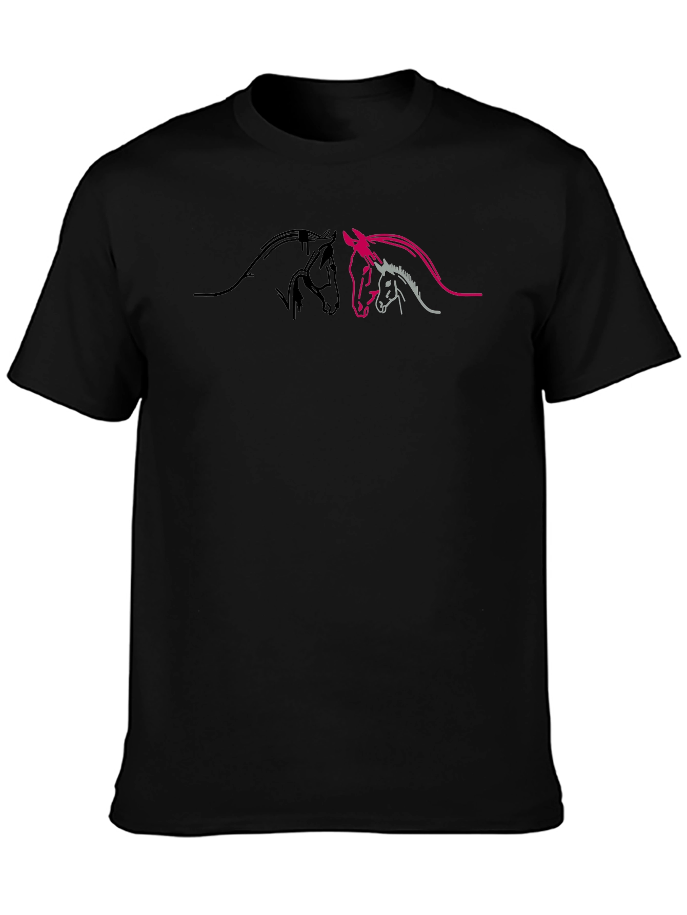 Black Horse Outline Graphic Tee view 3