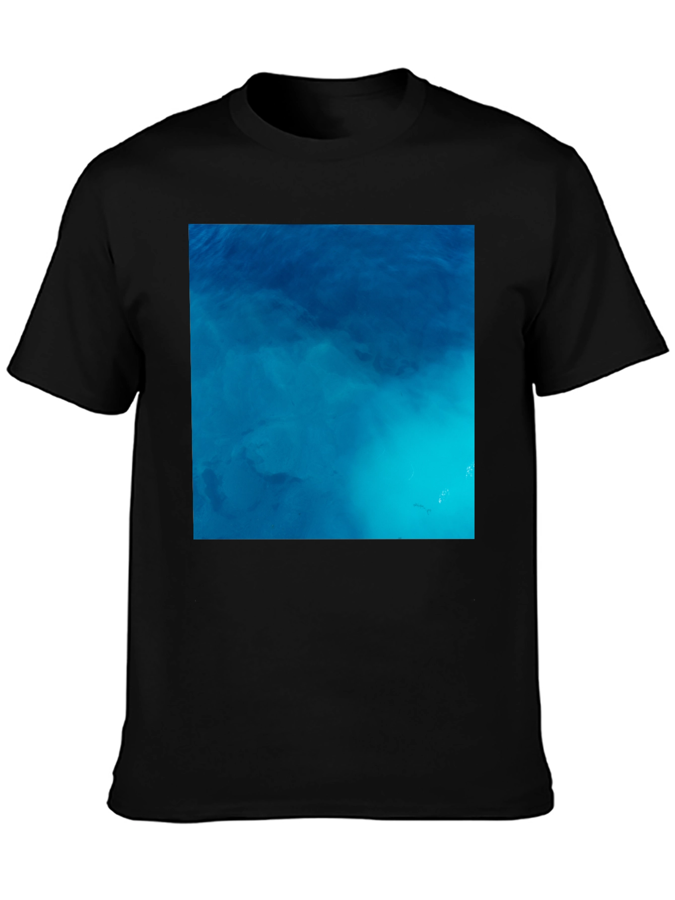 Black Ocean Water Graphic Tee - Relaxed Fit Black Shirt view 3