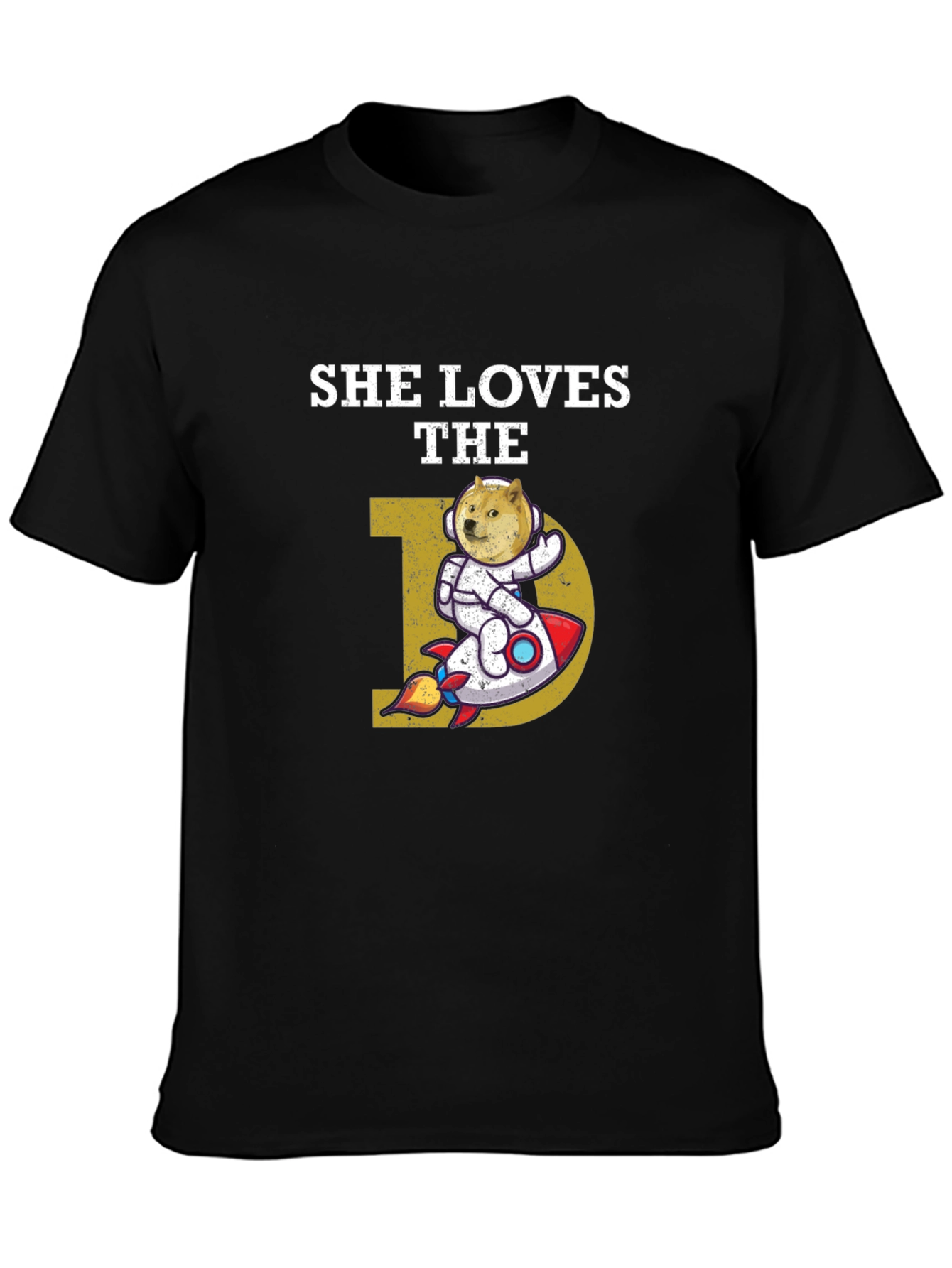 She Loves The D Doge T-Shirt Crypto Meme Astronaut Rocket - 3