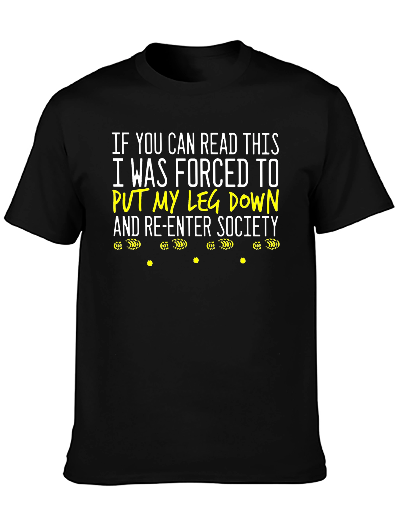 Black Funny Leg Down Re-Enter Society Graphic T-Shirt view 3