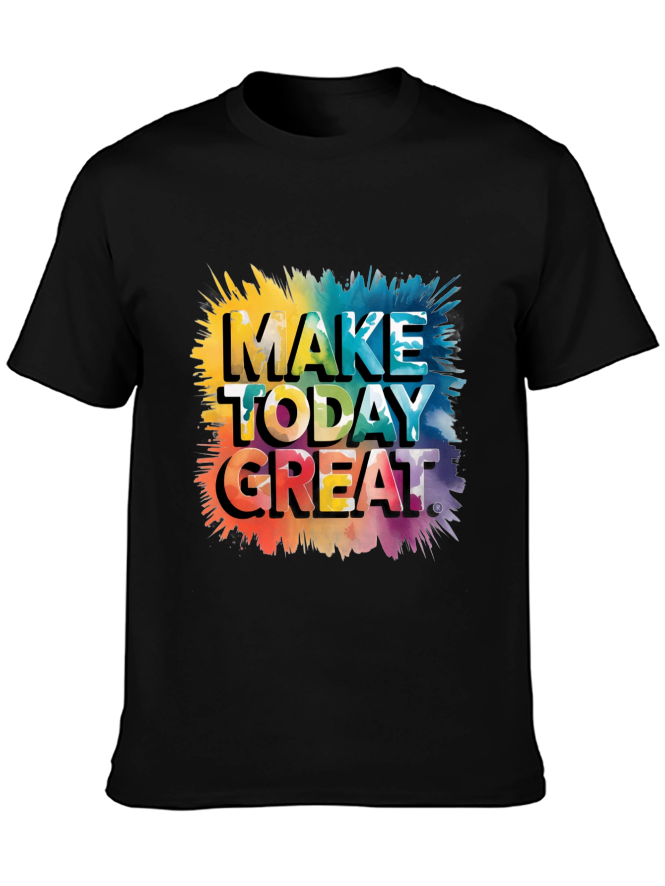 Black Make Today Great Graphic Tee - Black Cotton Blend view 3