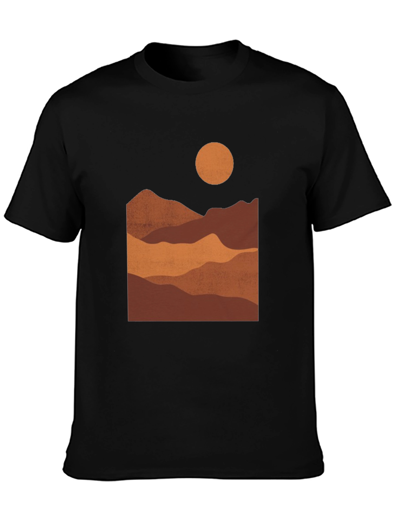 Black Mountains at Sunset Black Graphic Tee view 3