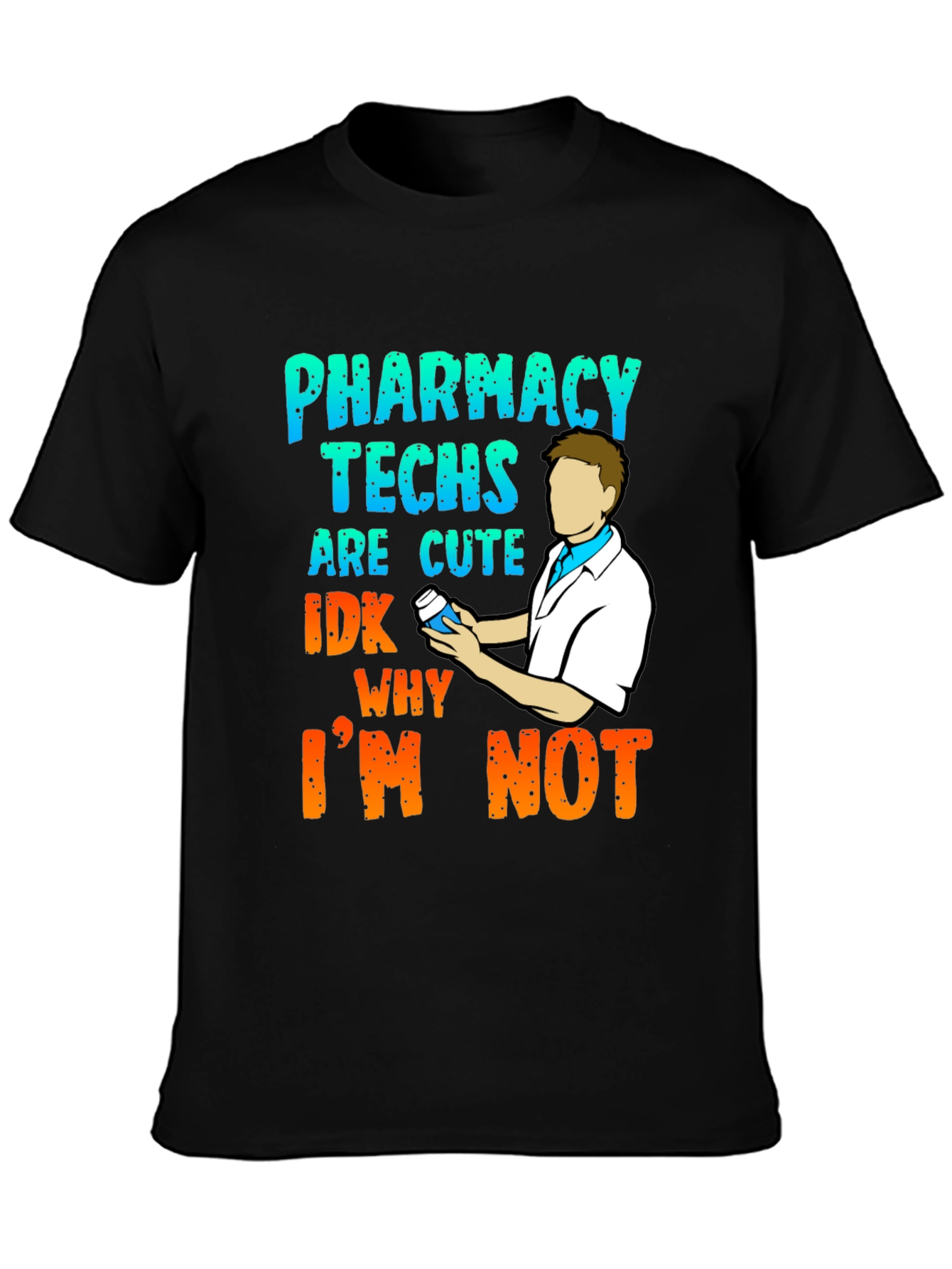 Black Pharmacy Techs are Cute T-Shirt view 3