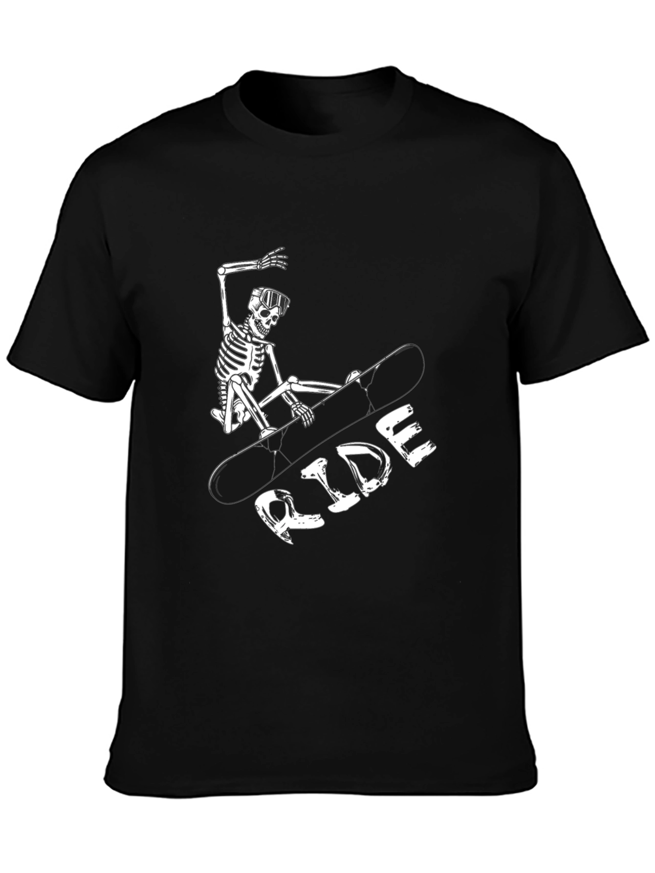 Black Skeleton Snowboarder Graphic Tee - Ride in Style view 3