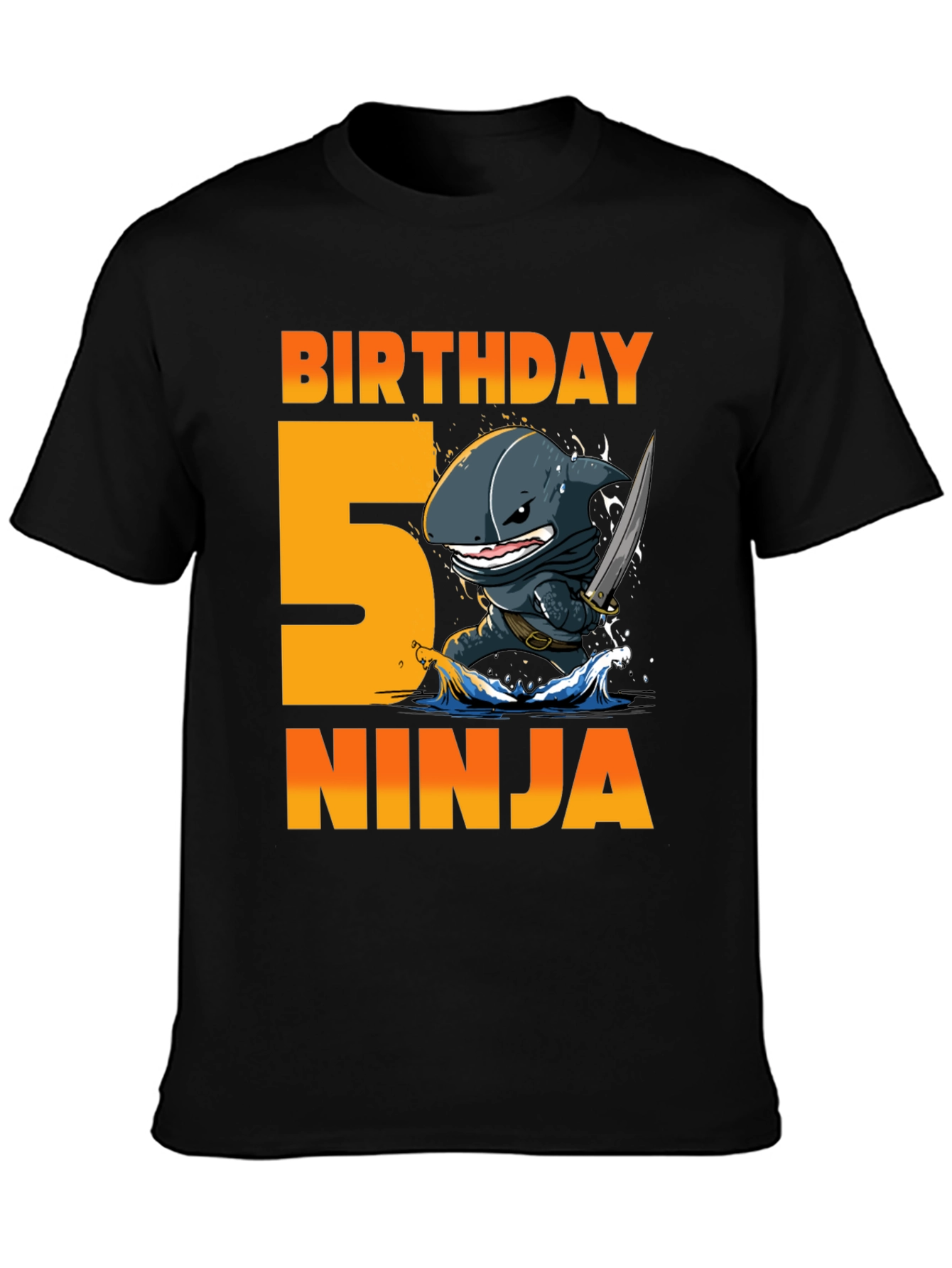 Black Birthday 5 Ninja T-Shirt view 3