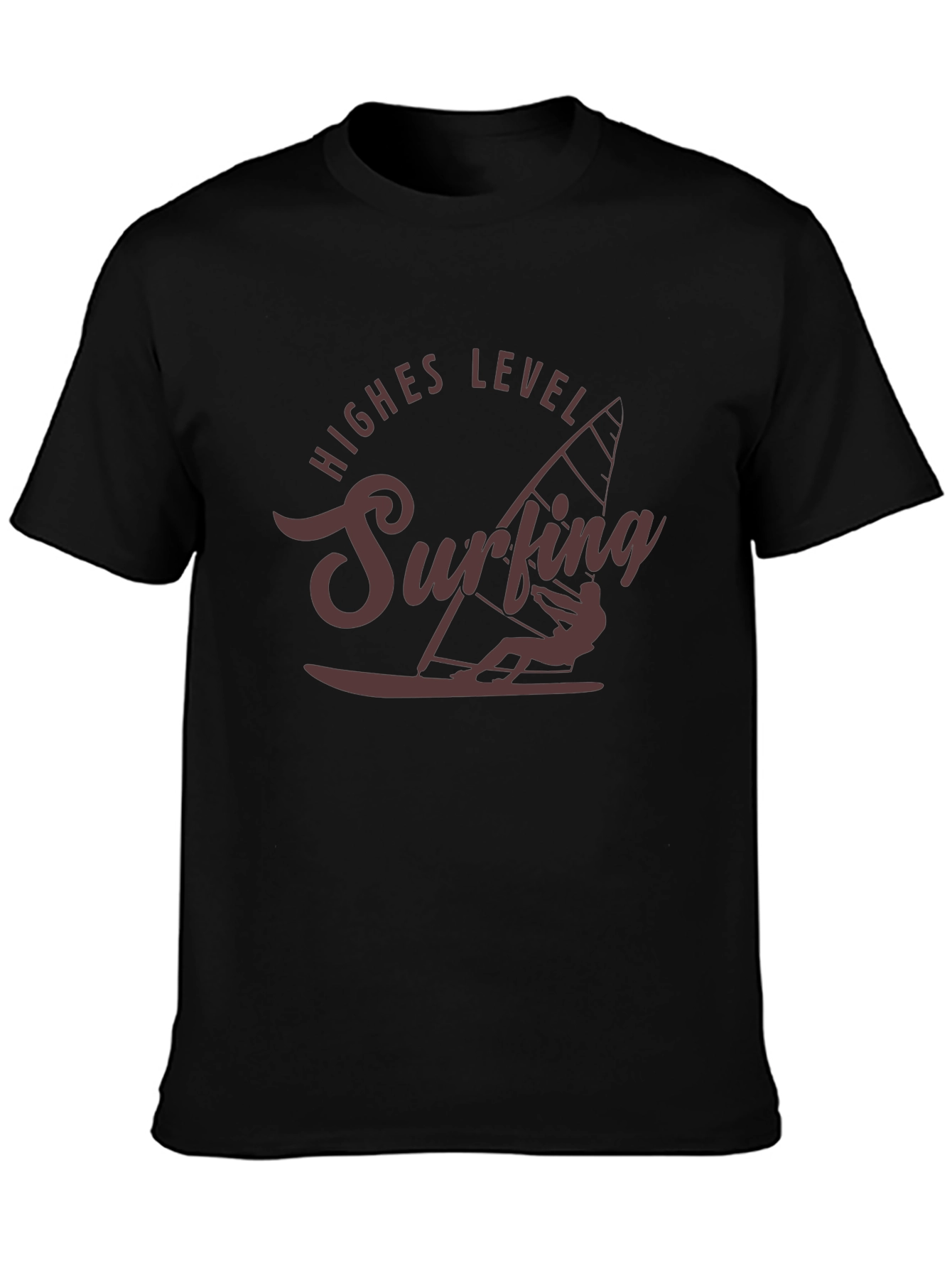 Black Surfing T-Shirt - Highest Level Design, Casual Wear view 3