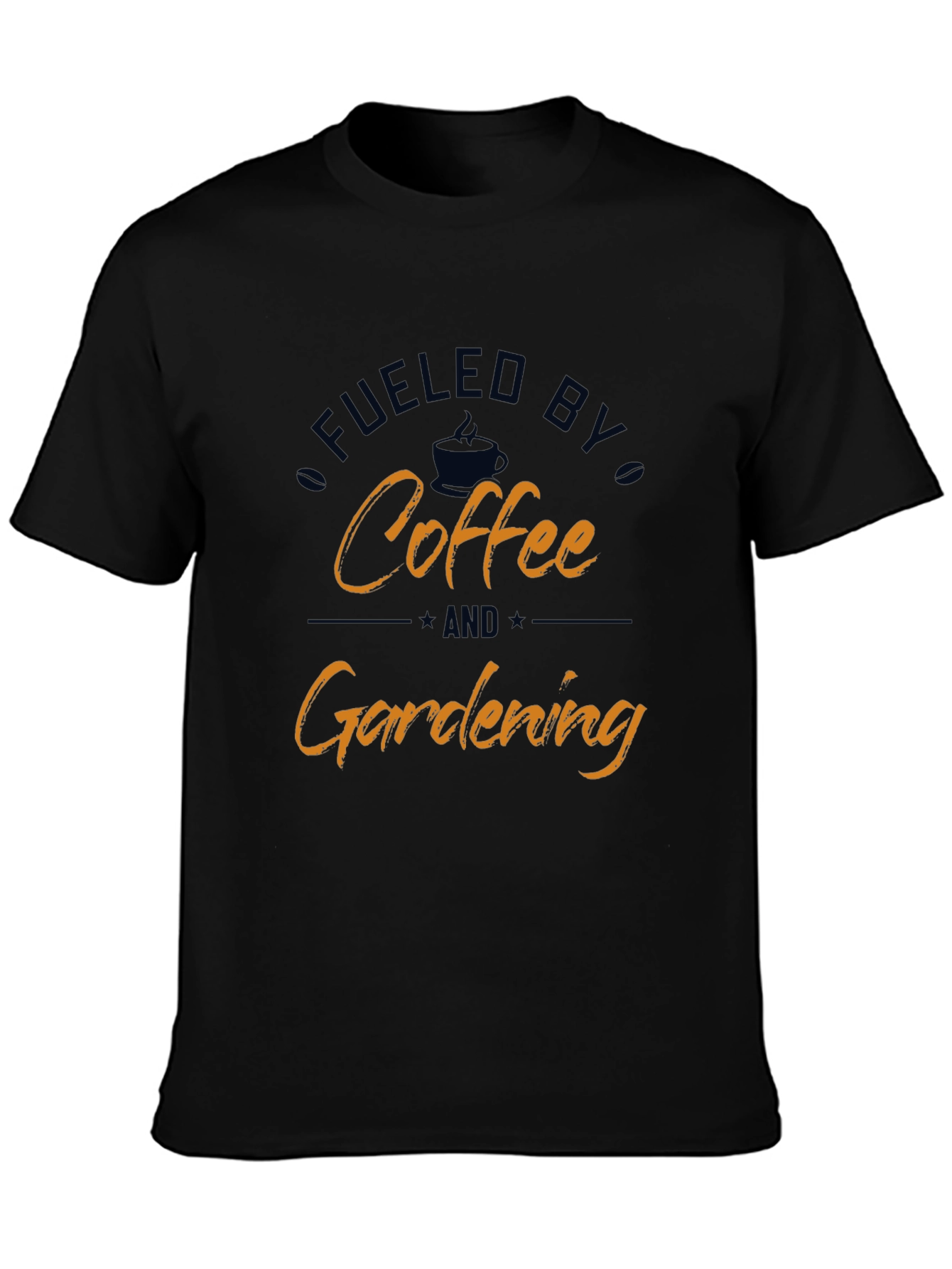 Black Fueled By Coffee & Gardening T-Shirt view 3