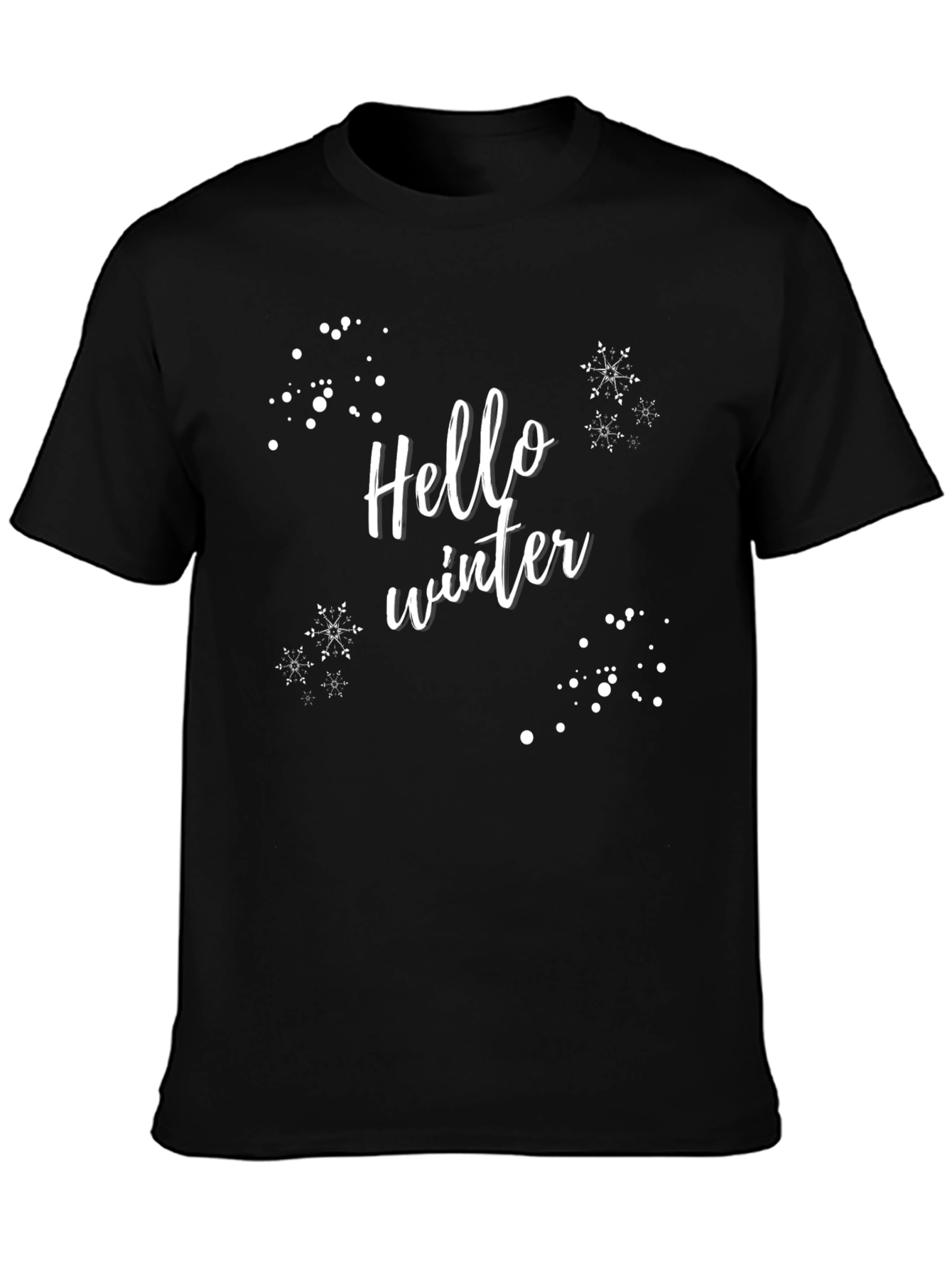 Black Hello Winter Black T-Shirt view 3
