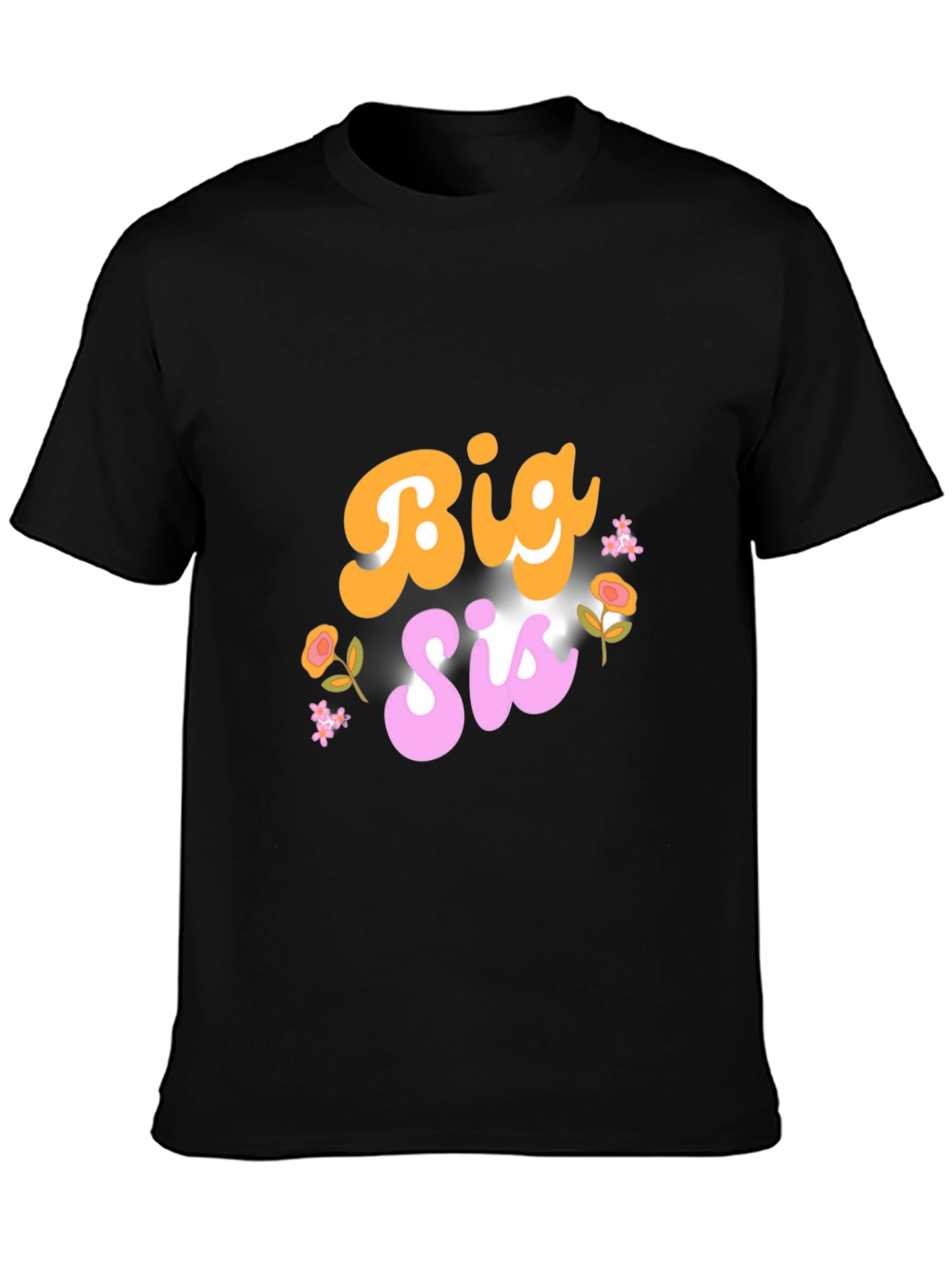 Black Big Sis Floral Graphic Tee view 3