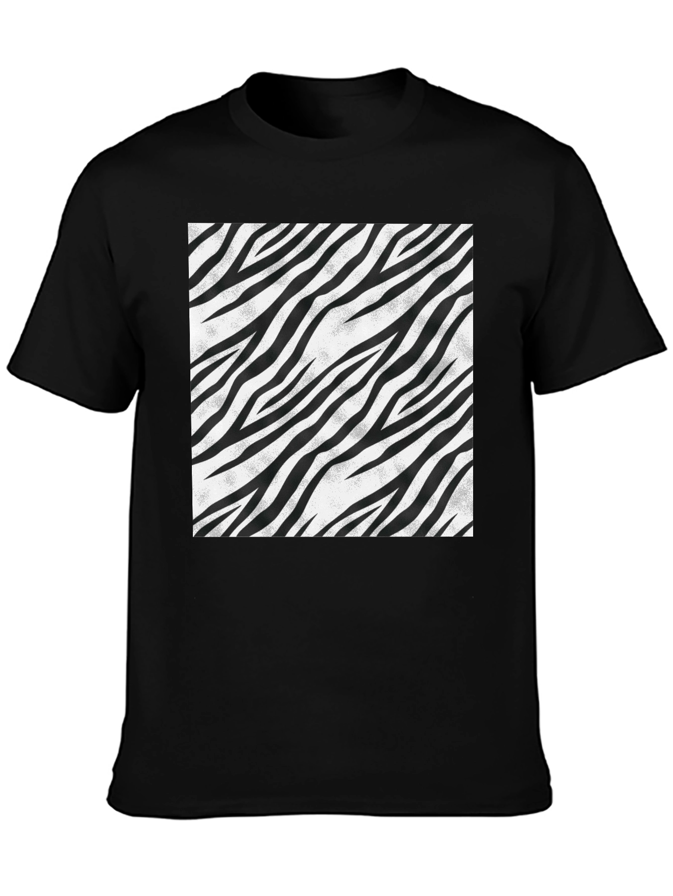 Black Zebra Stripe Graphic Tee - Black view 3