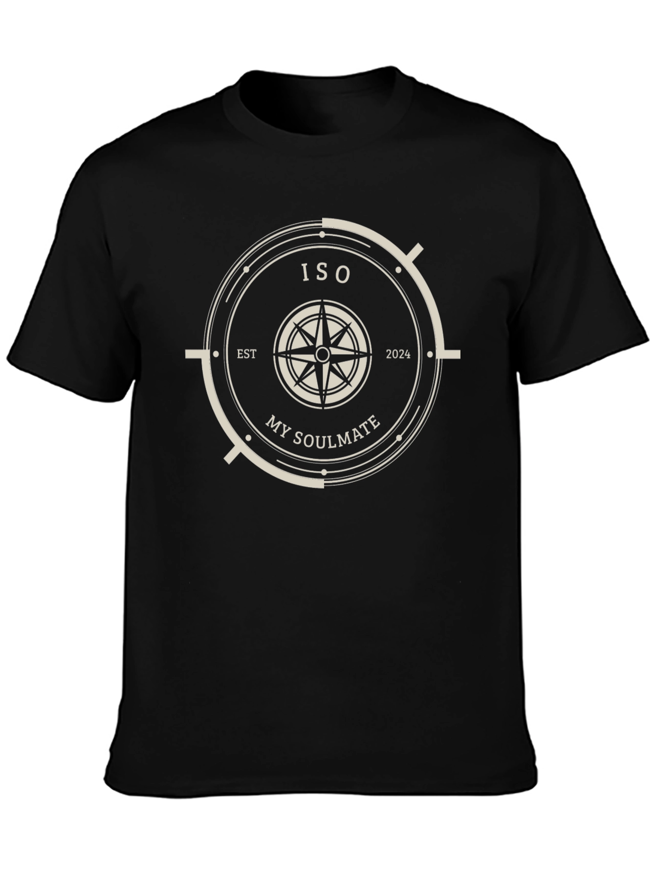 Black ISO My Soulmate Compass Graphic T-Shirt view 3