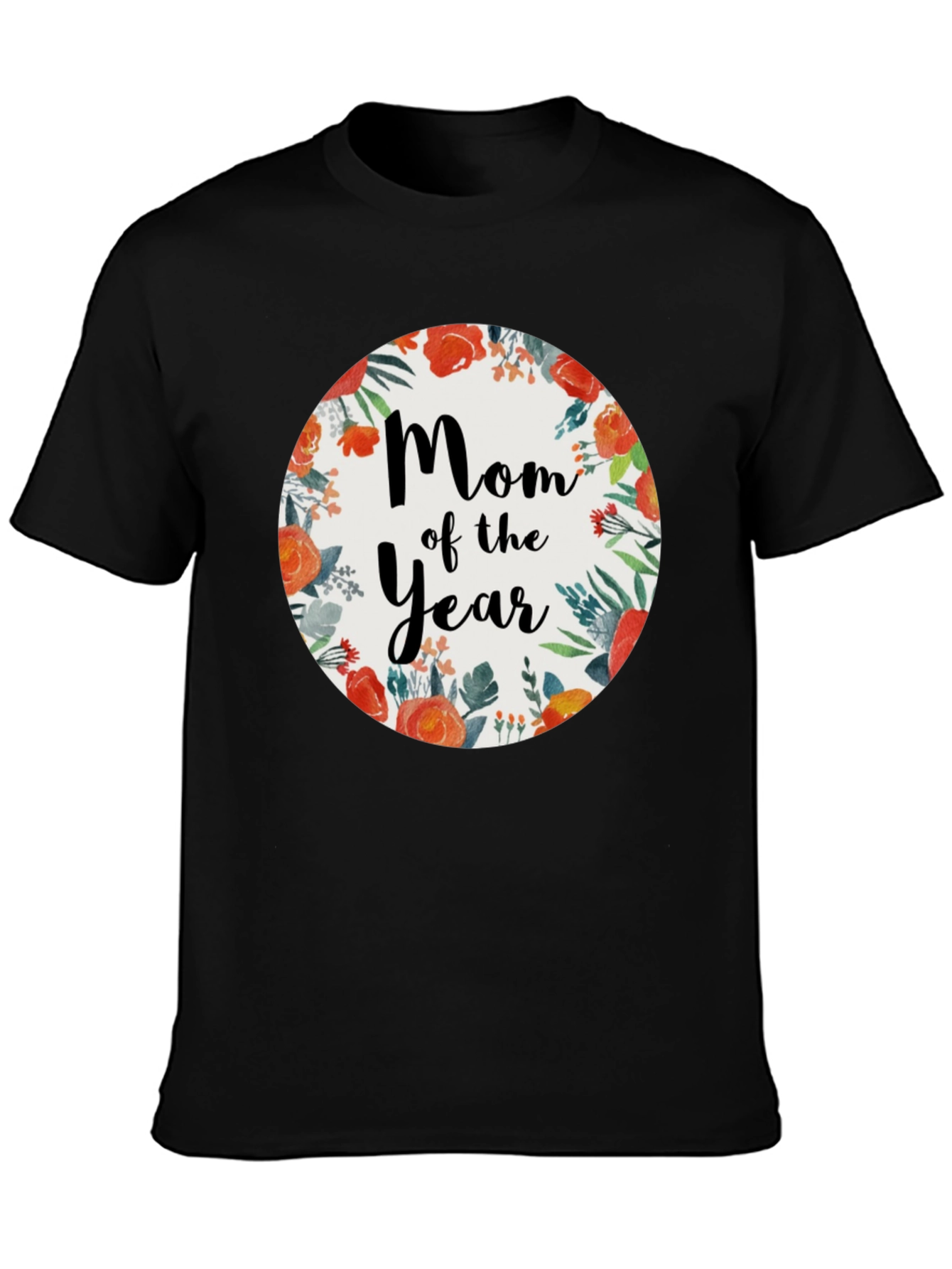 Black Mom of the Year Floral T-Shirt view 3