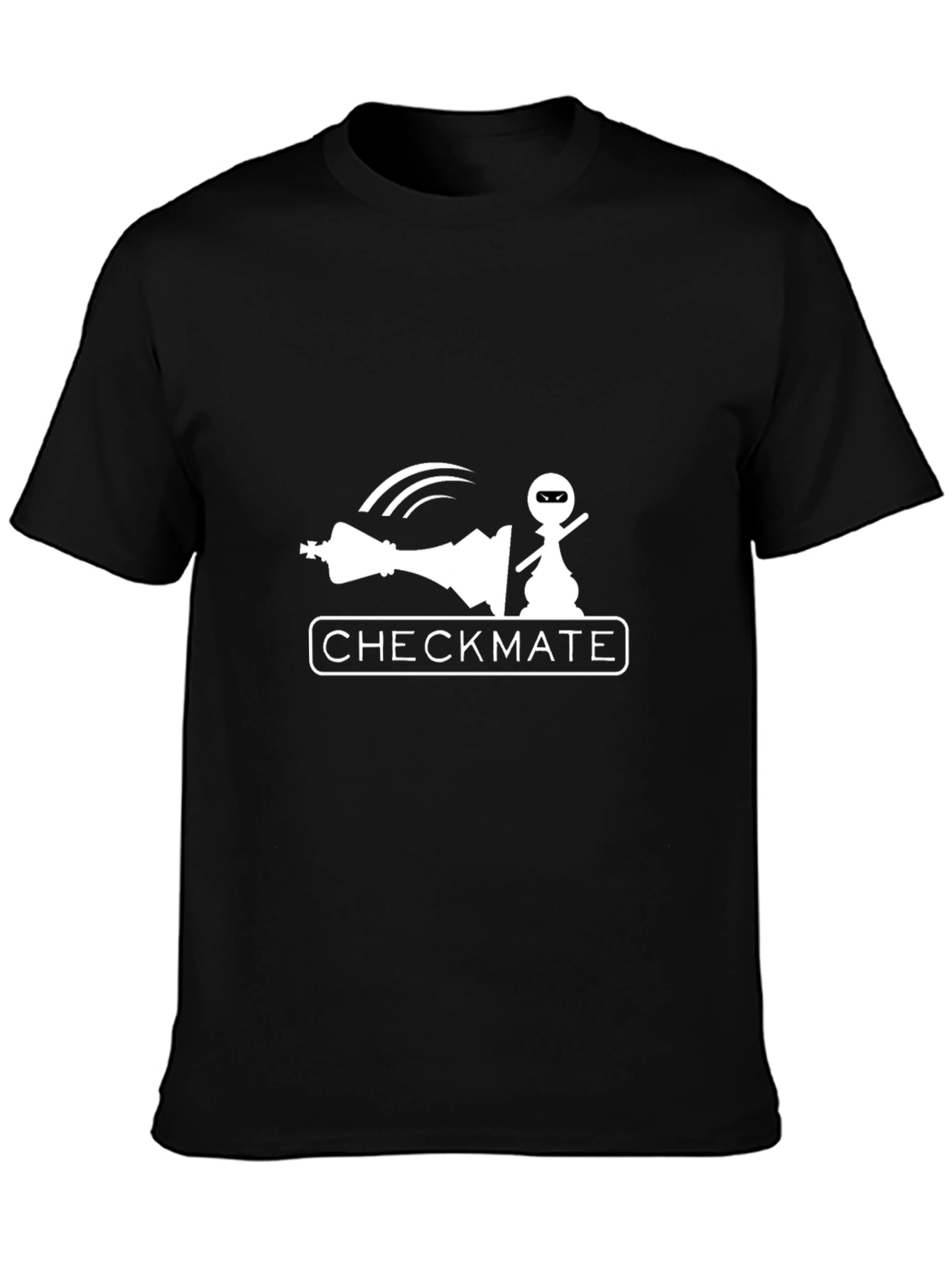 Black Checkmate Ninja Pawn T-Shirt view 3