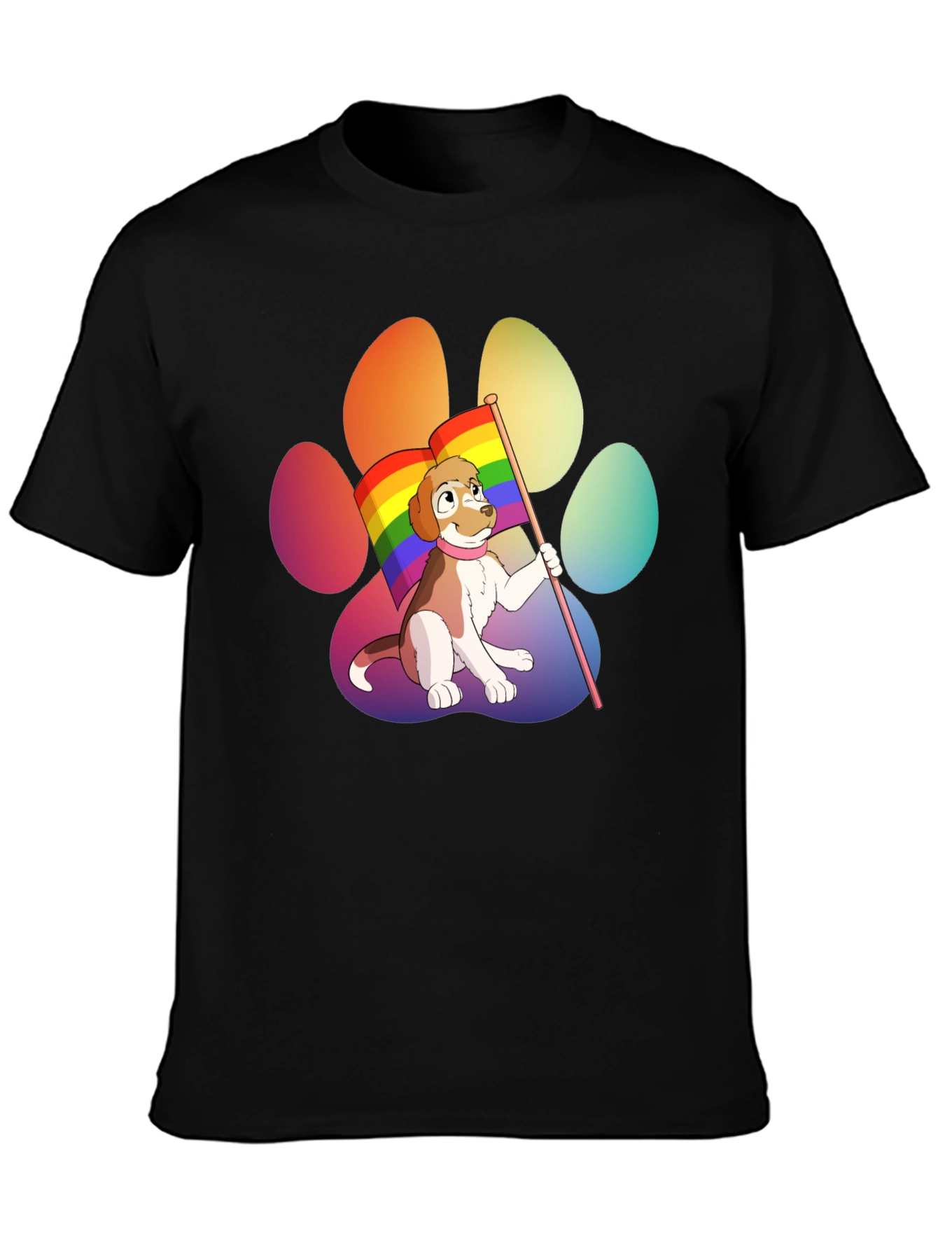 Black Pride Pup T-Shirt - LGBTQ+ Dog Paw Tee view 3