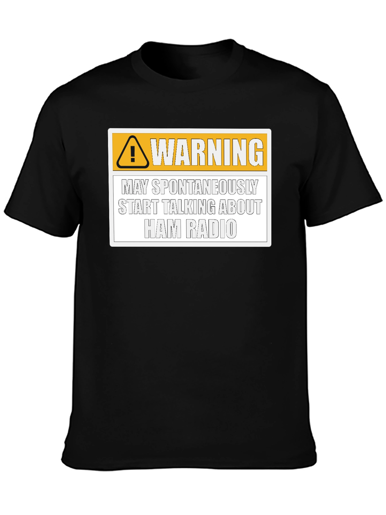 Black Ham Radio Warning T-Shirt view 3