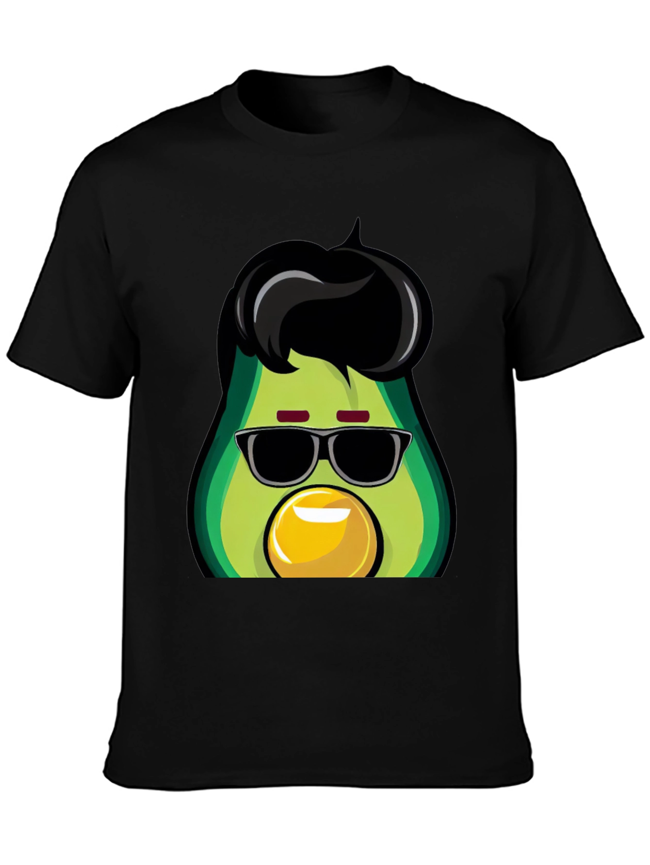 Black Cool Avocado T-Shirt - Funky Graphic Tee view 3
