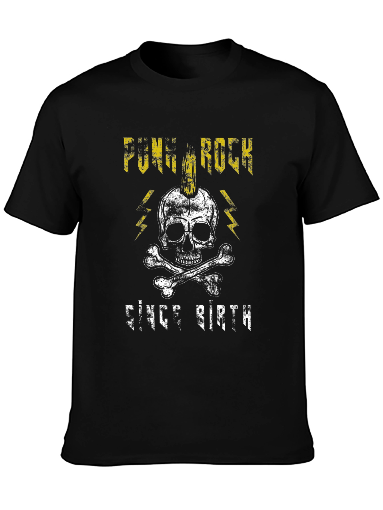 Black Punk Rock Since Birth Black Graphic T-Shirt view 3