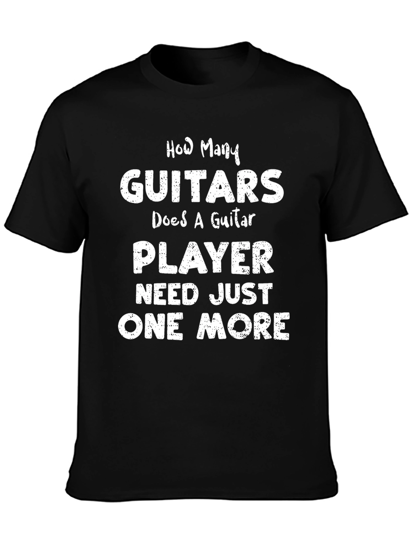 Black Guitar Player T-Shirt - One More Guitar view 3