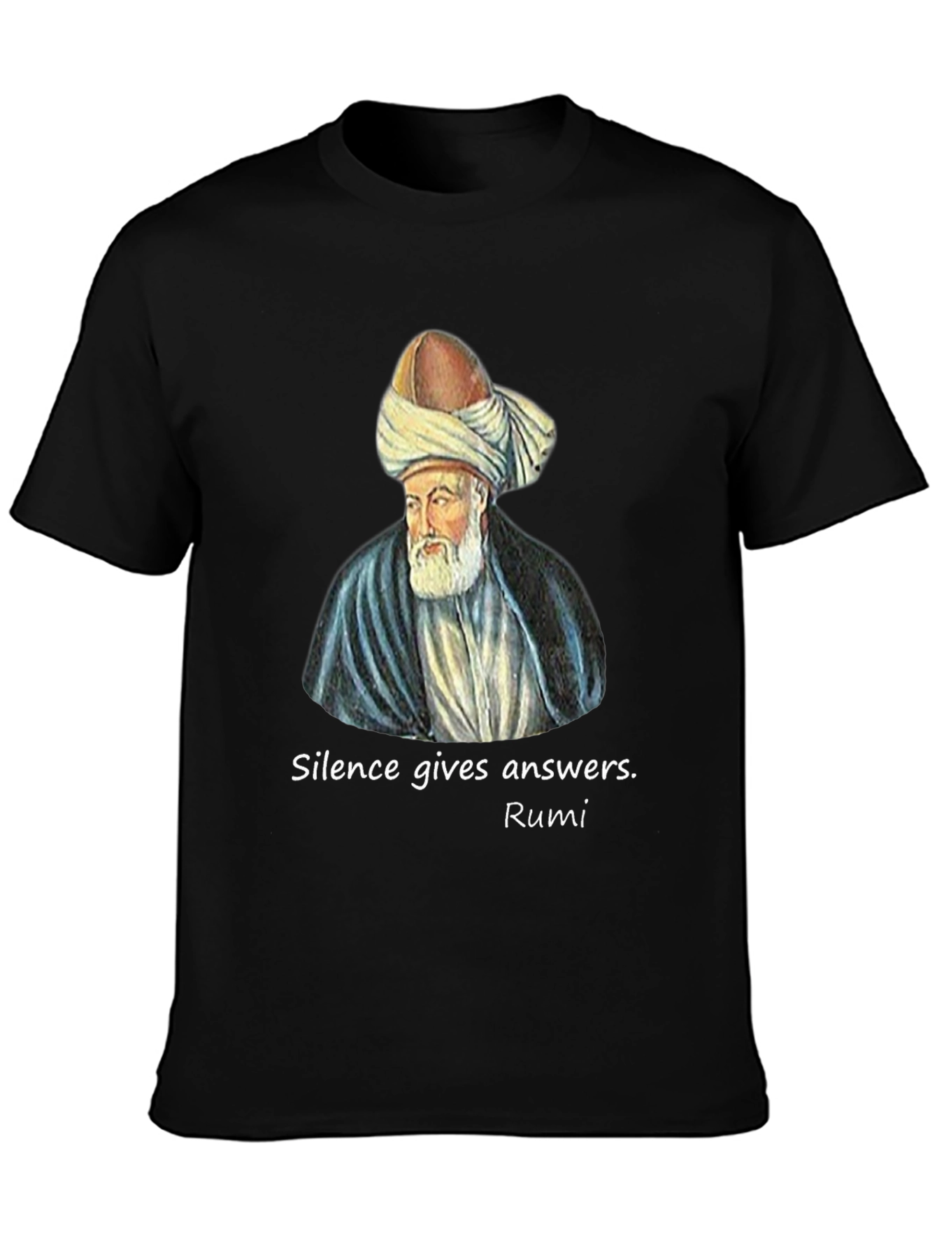 Rumi Quote Graphic T-Shirt - Silence Gives Answers - 3