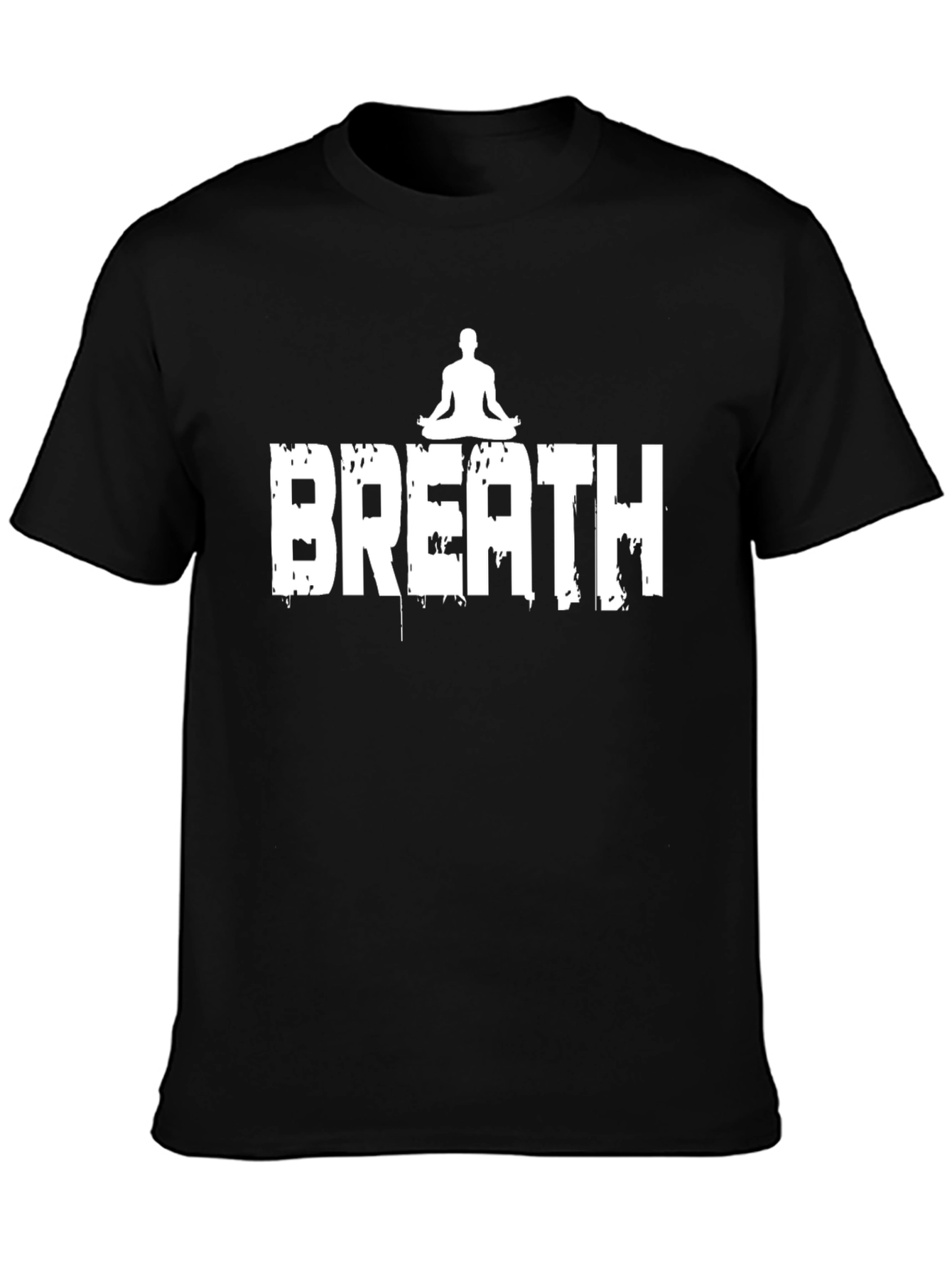 Black Breath Yoga Graphic Tee - Black Cotton T-Shirt view 3