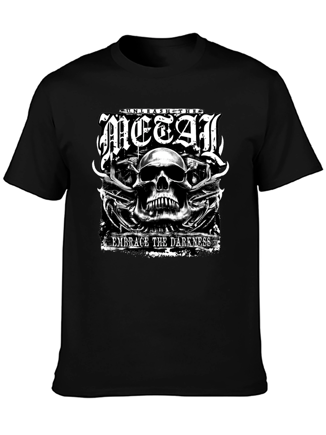 Black Unleash the Metal Graphic Tee - Embrace the Darkness view 3