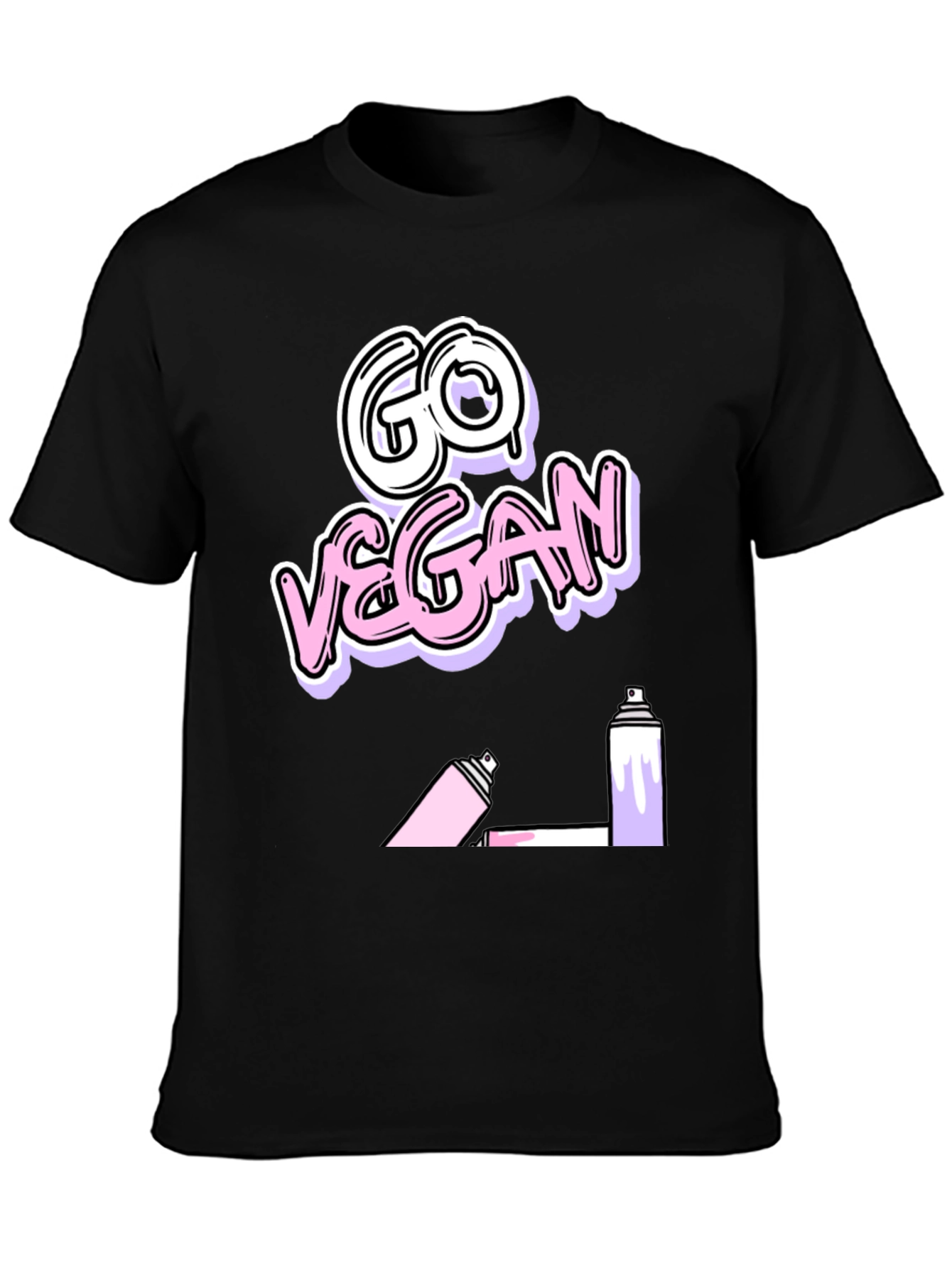 Black Go Vegan Graffiti T-Shirt view 3