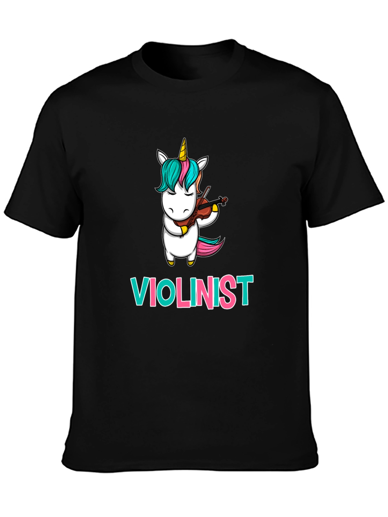 Black Unicorn Violinist T-Shirt: Funny Musician Tee view 3
