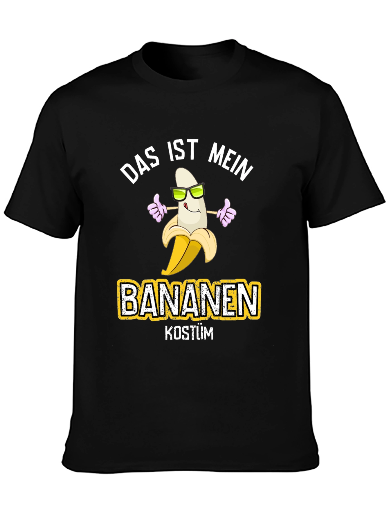 Black Funny Banana Costume T-Shirt view 3