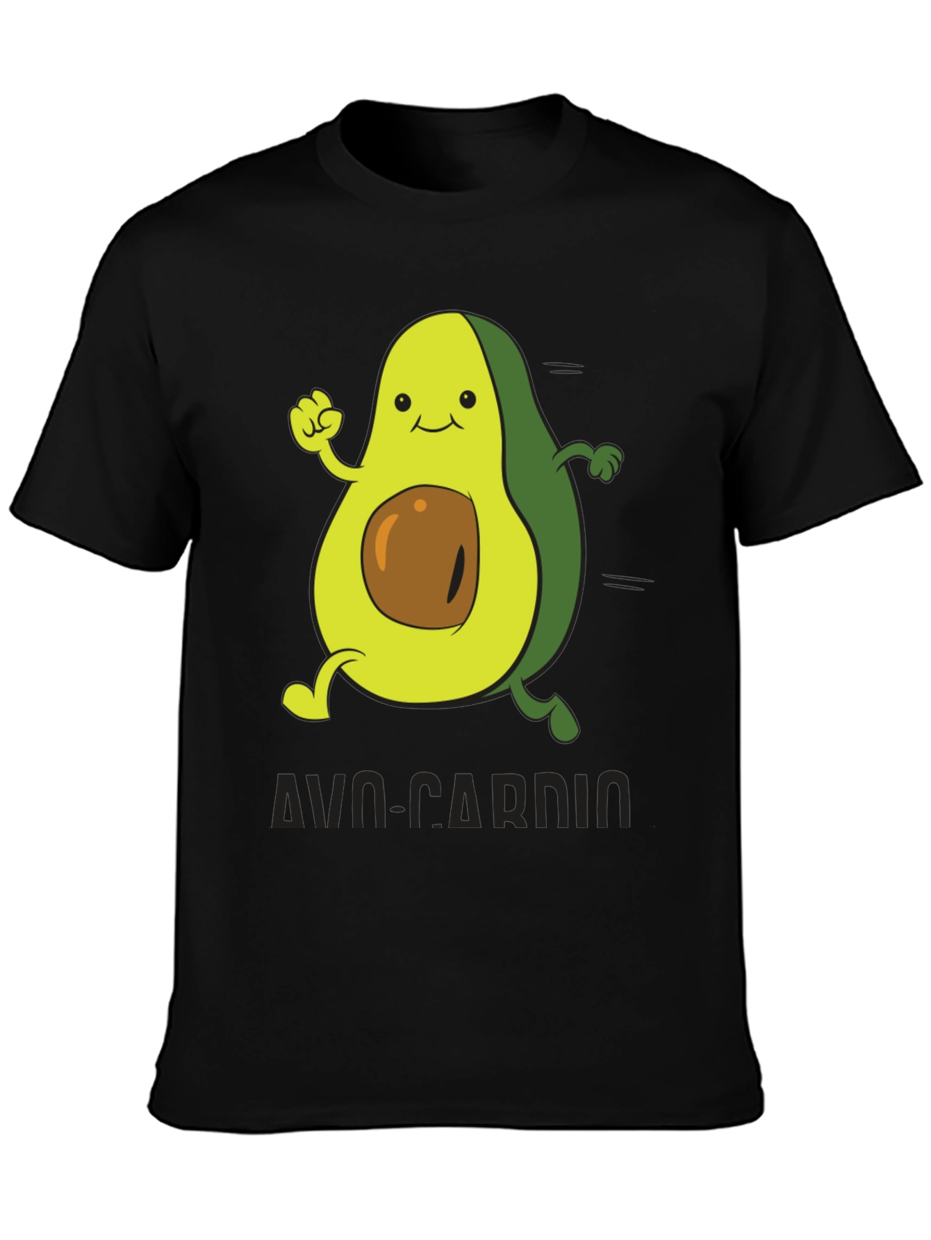 Black Avo-Cardio T-Shirt - Avocado Fitness Tee view 3