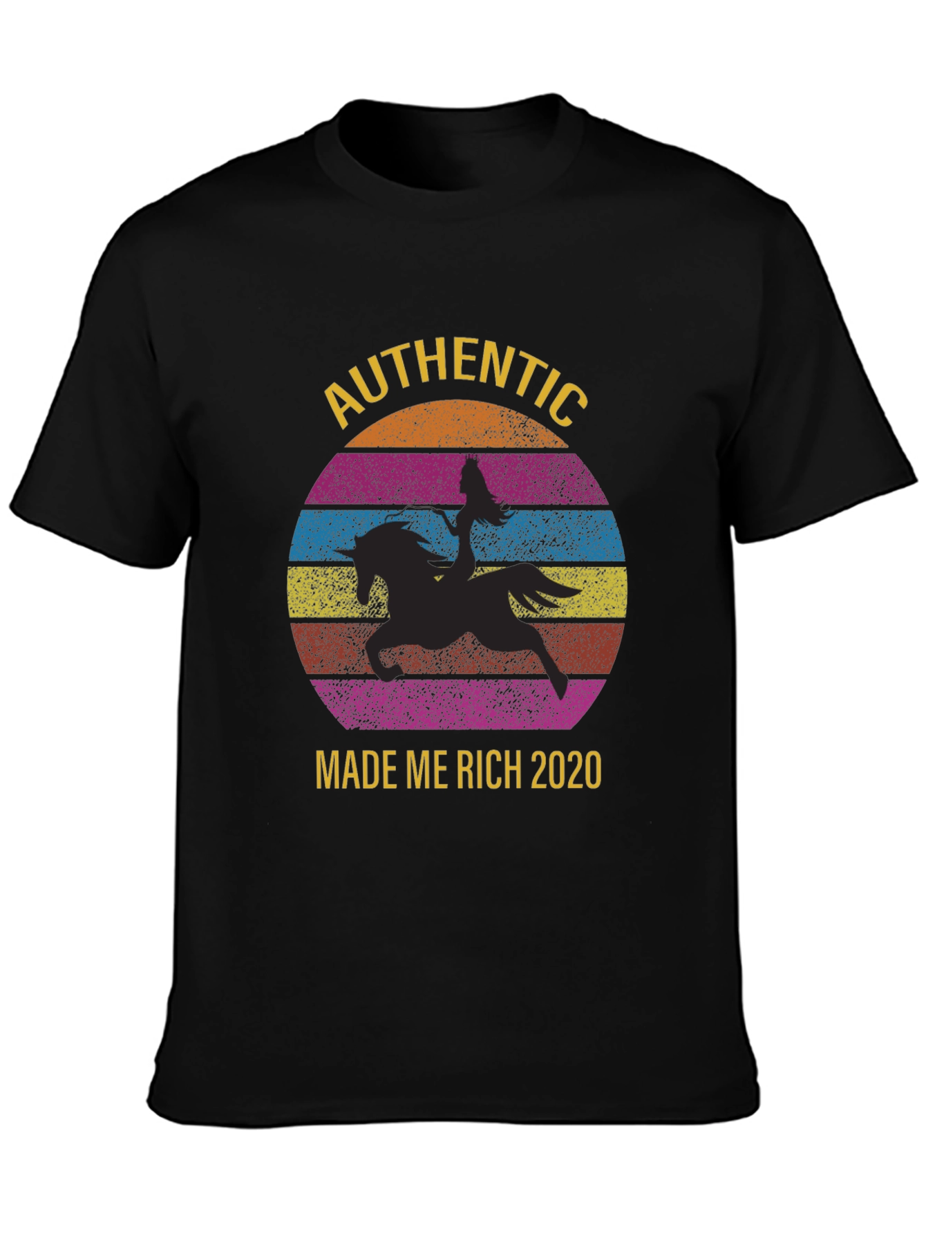 Black Authentic Made Me Rich 2020 T-Shirt view 3
