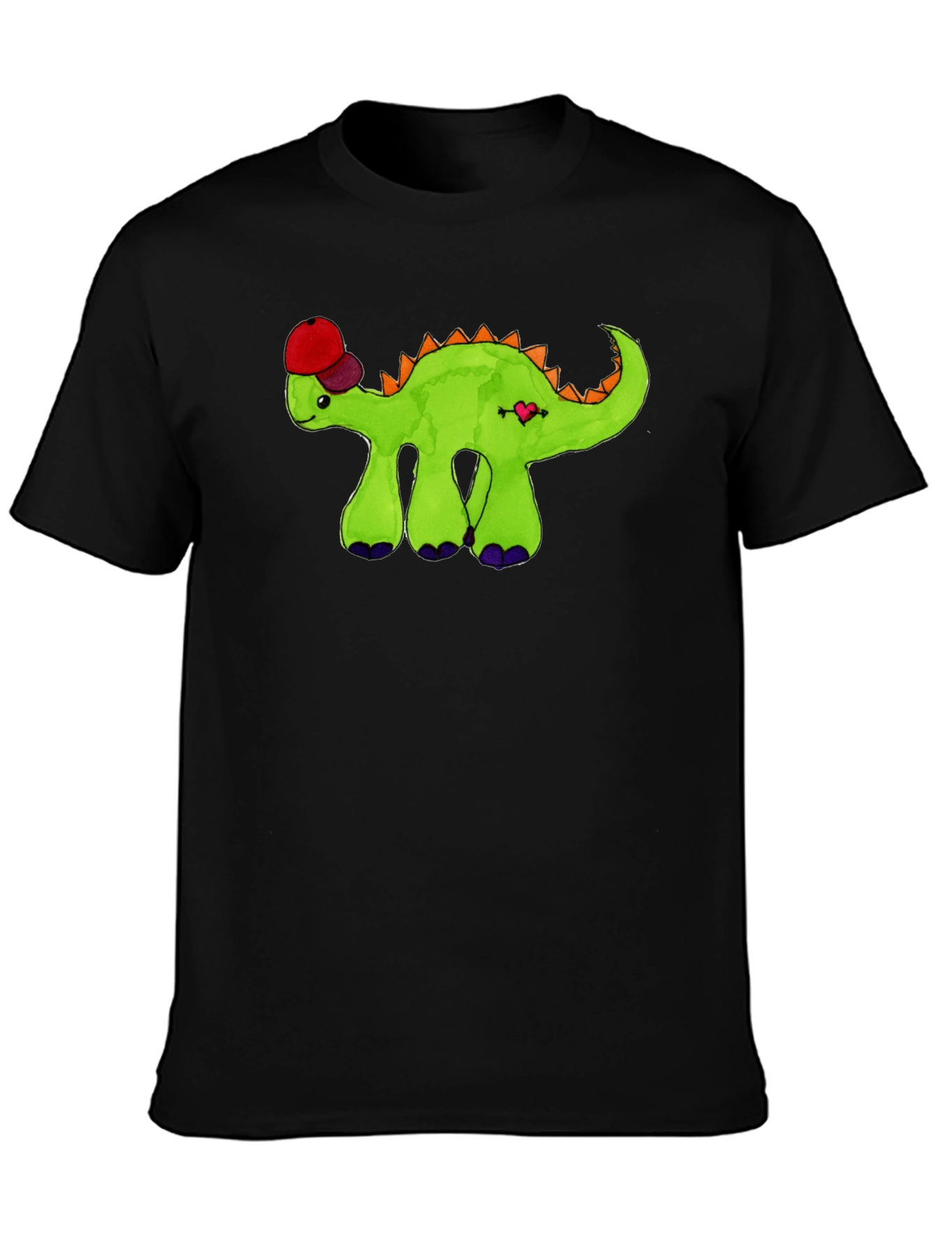 Black Dino with Hat Graphic Tee view 3